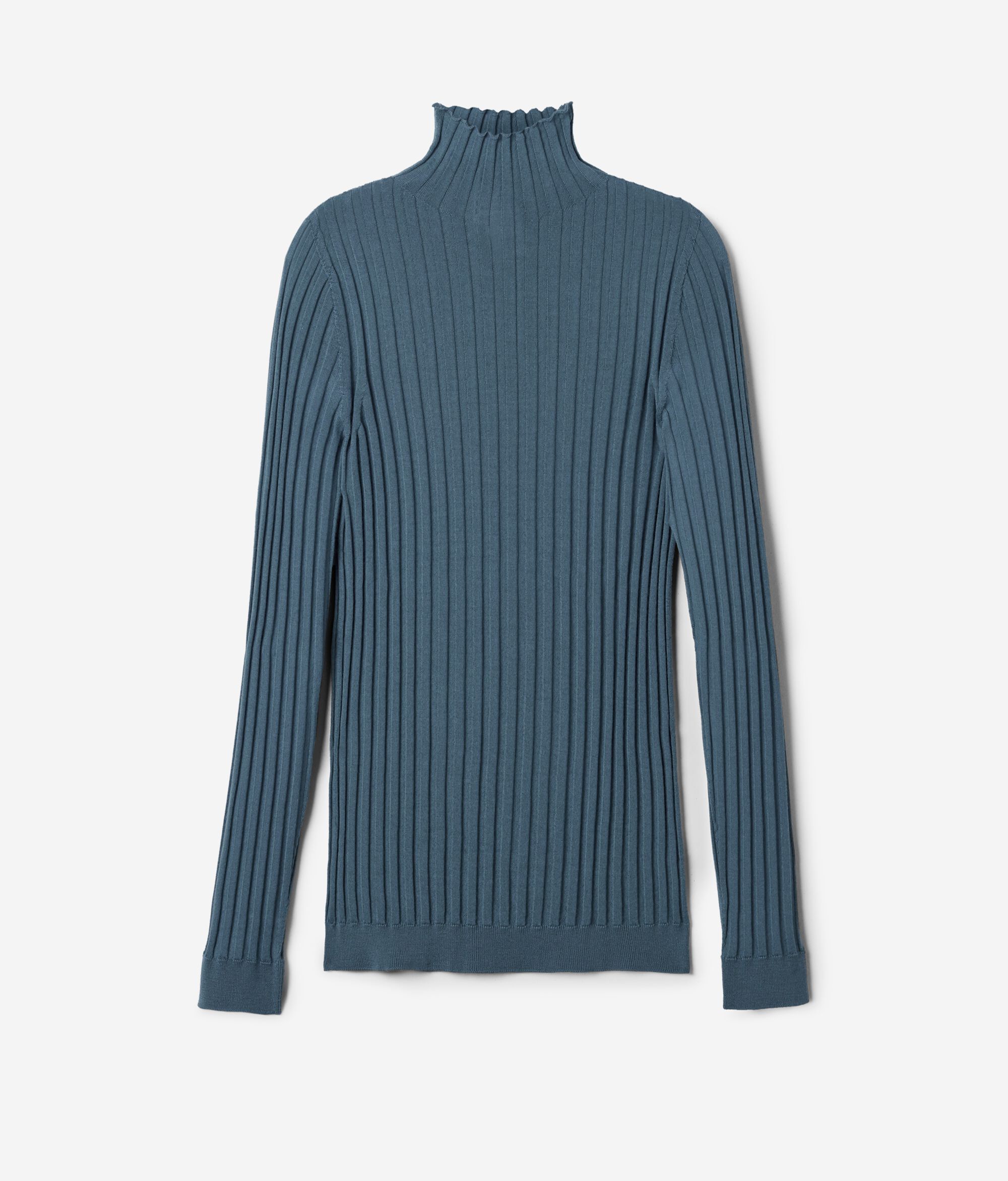 Rollkragenpullover aus flach geripptem Kaschmir Ultrafine