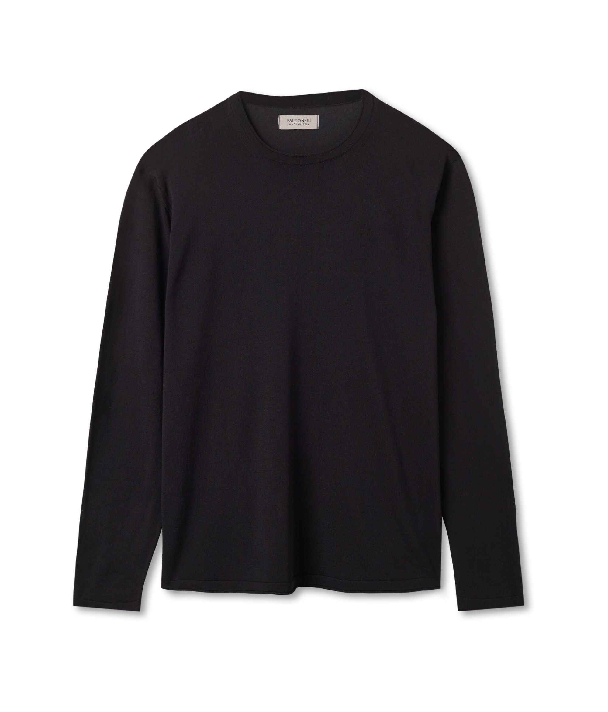 Pull à col rond en soie et coton