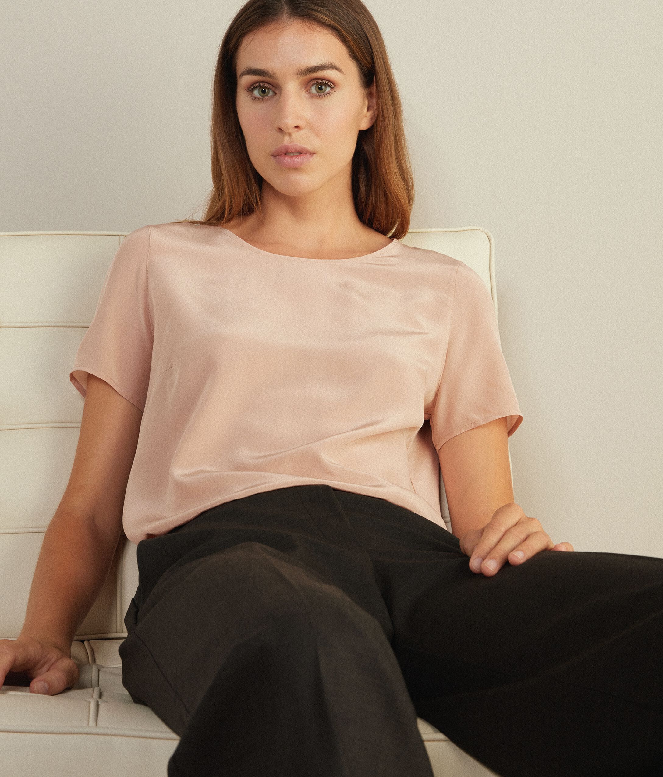 T-shirt Girocollo in Seta