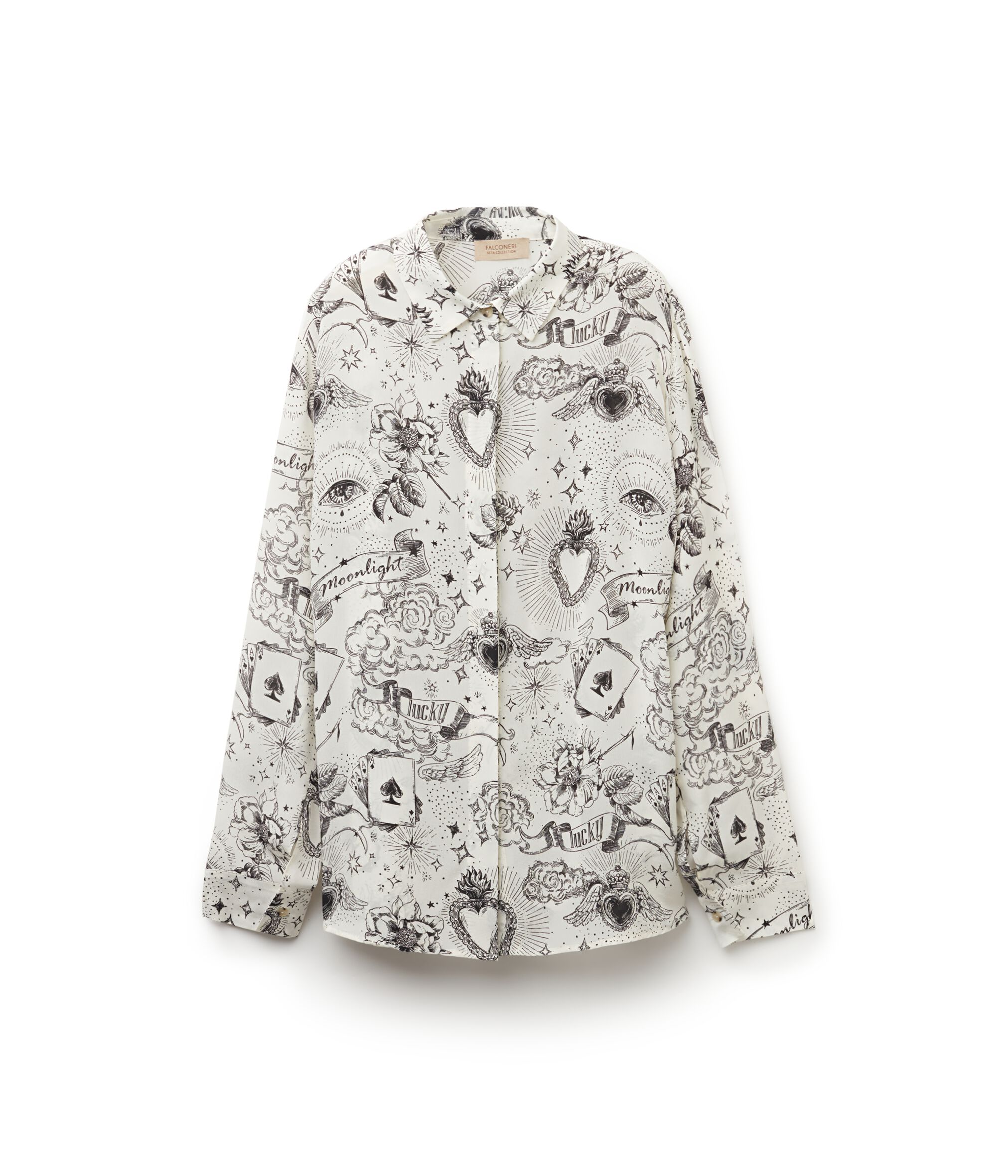 Camicia con Colletto in Seta Stampata