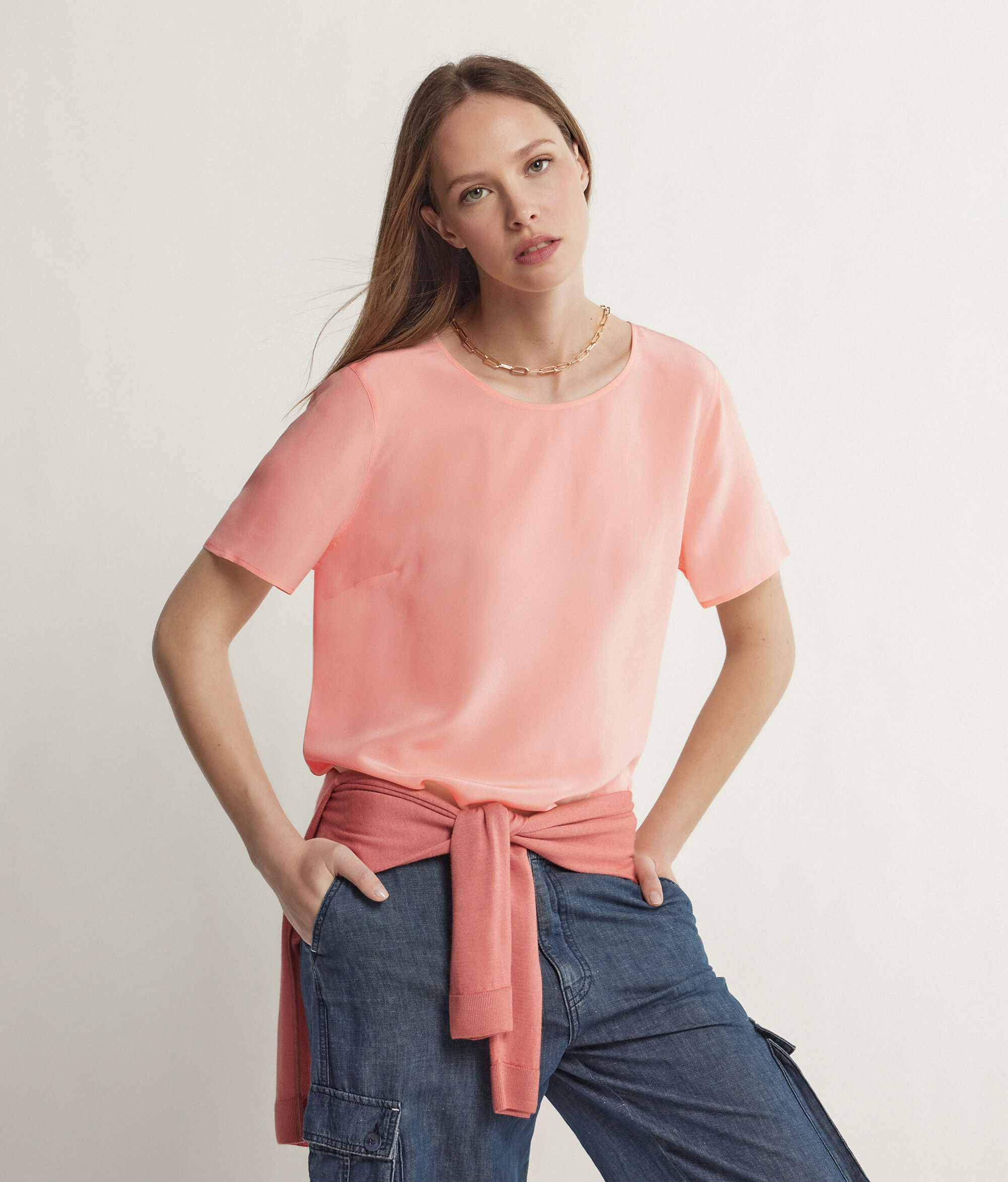 T-shirt Girocollo in Seta