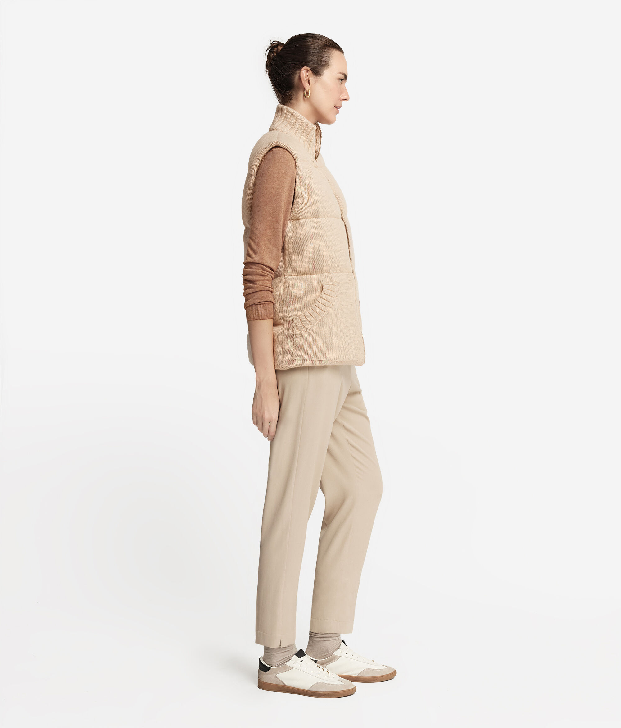 Piumino Smanicato in Cashmere Tricot