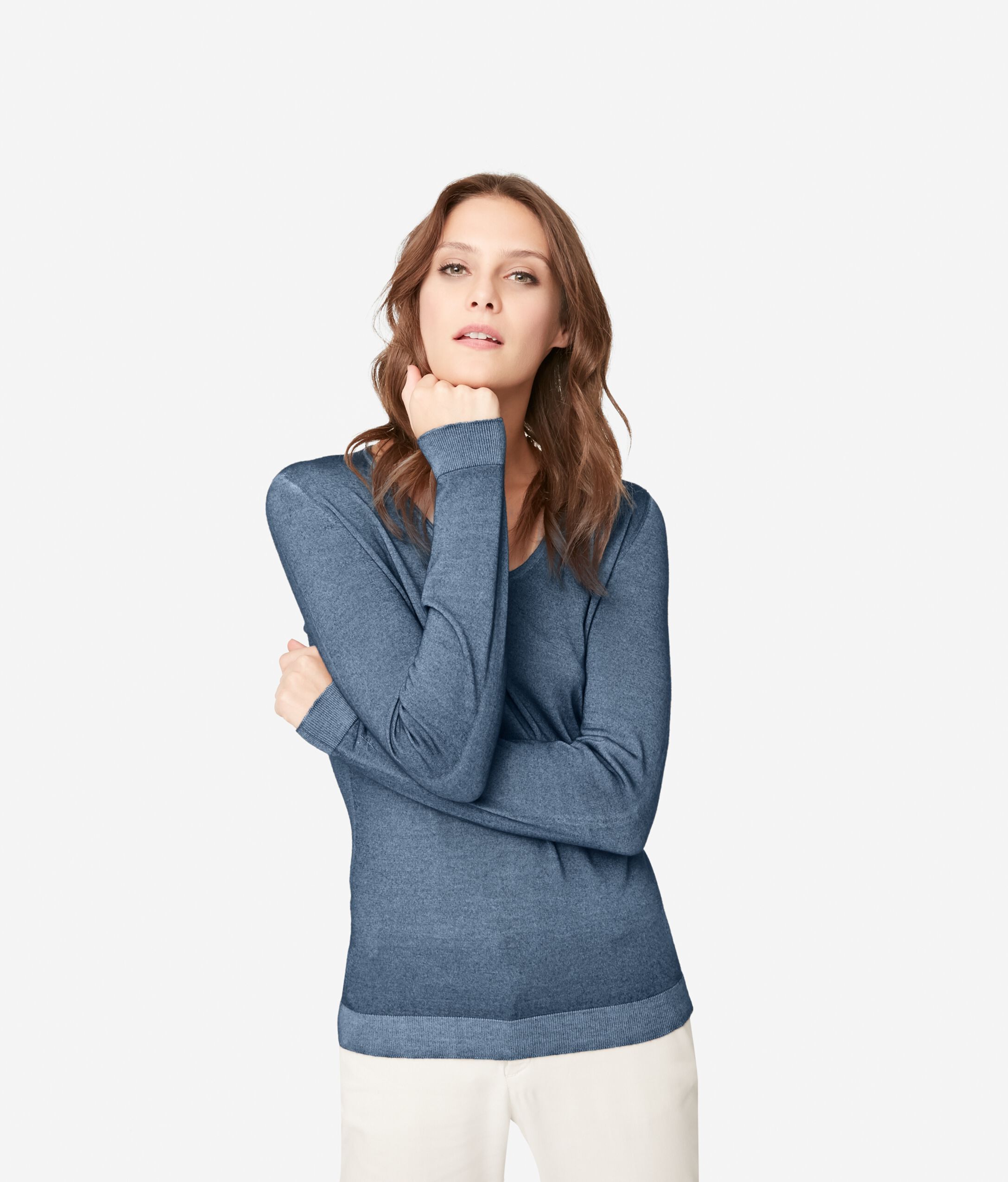 Pull col V Cachemire ultra-fin