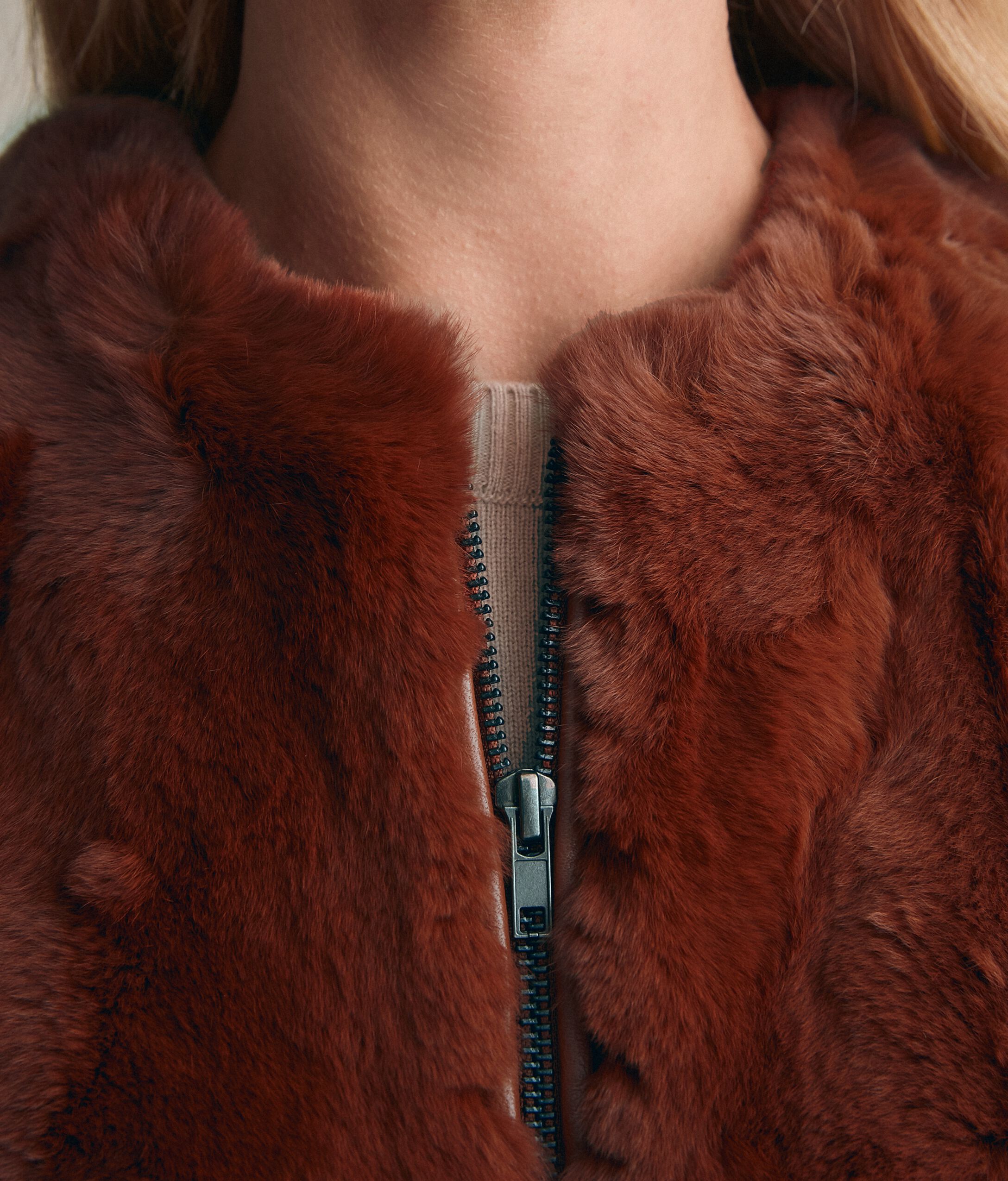 Gilet Zip Pelliccia