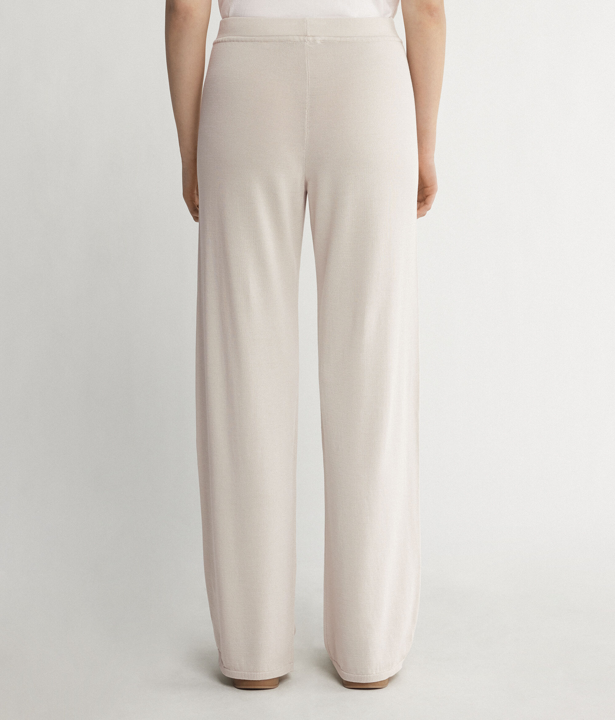 Pantalon large en soie et coton