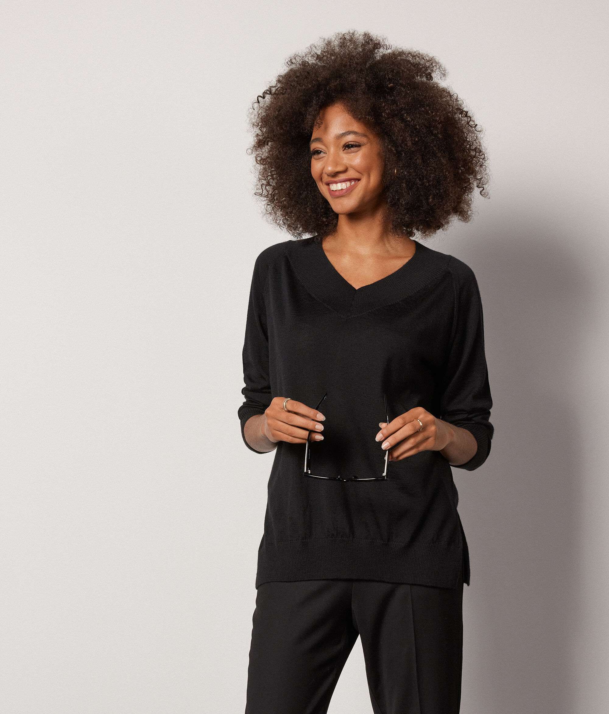 Pullover mit V-Ausschnitt aus Kaschmir Ultrafine