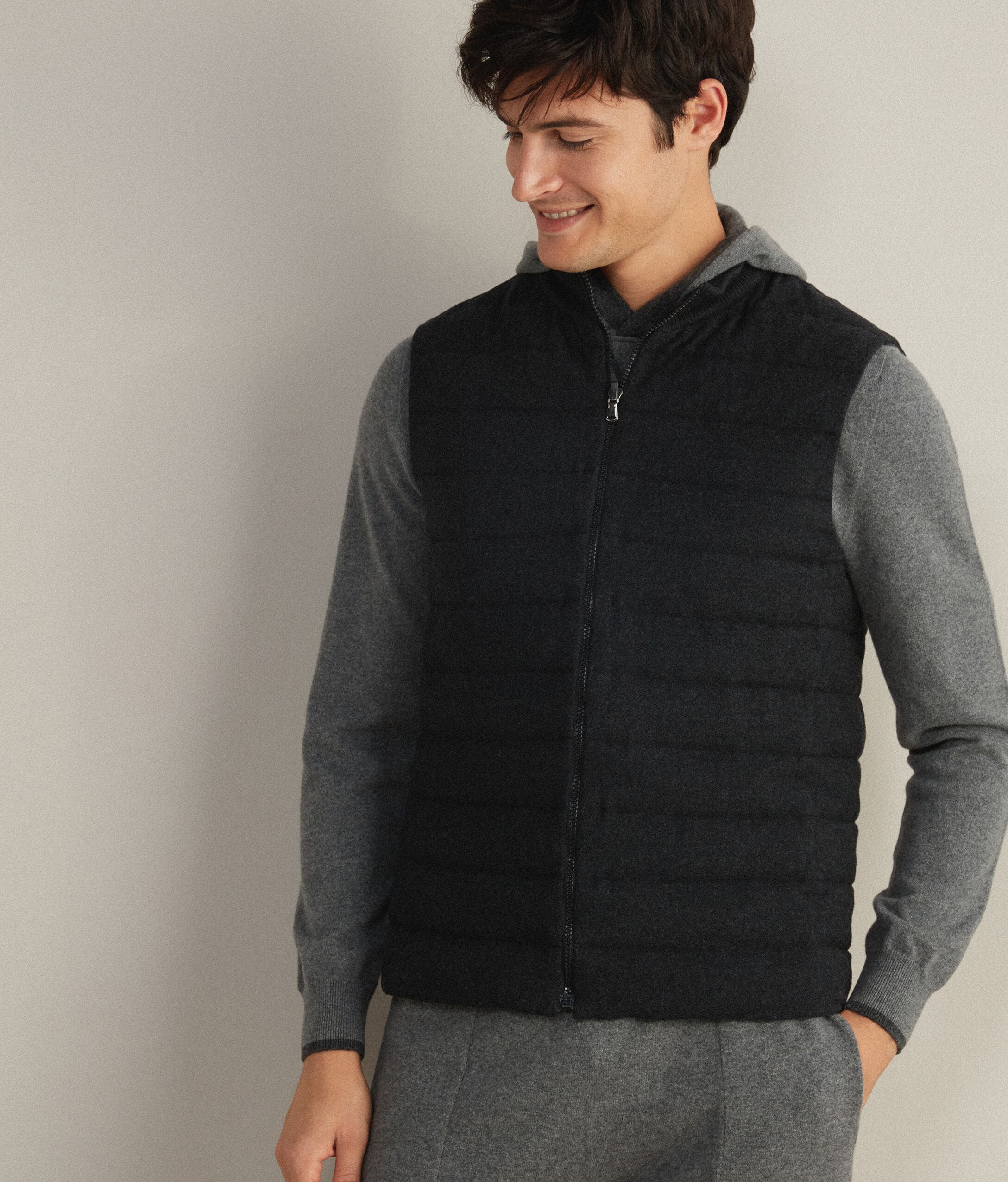 Down Gilet with Cashmere Lining