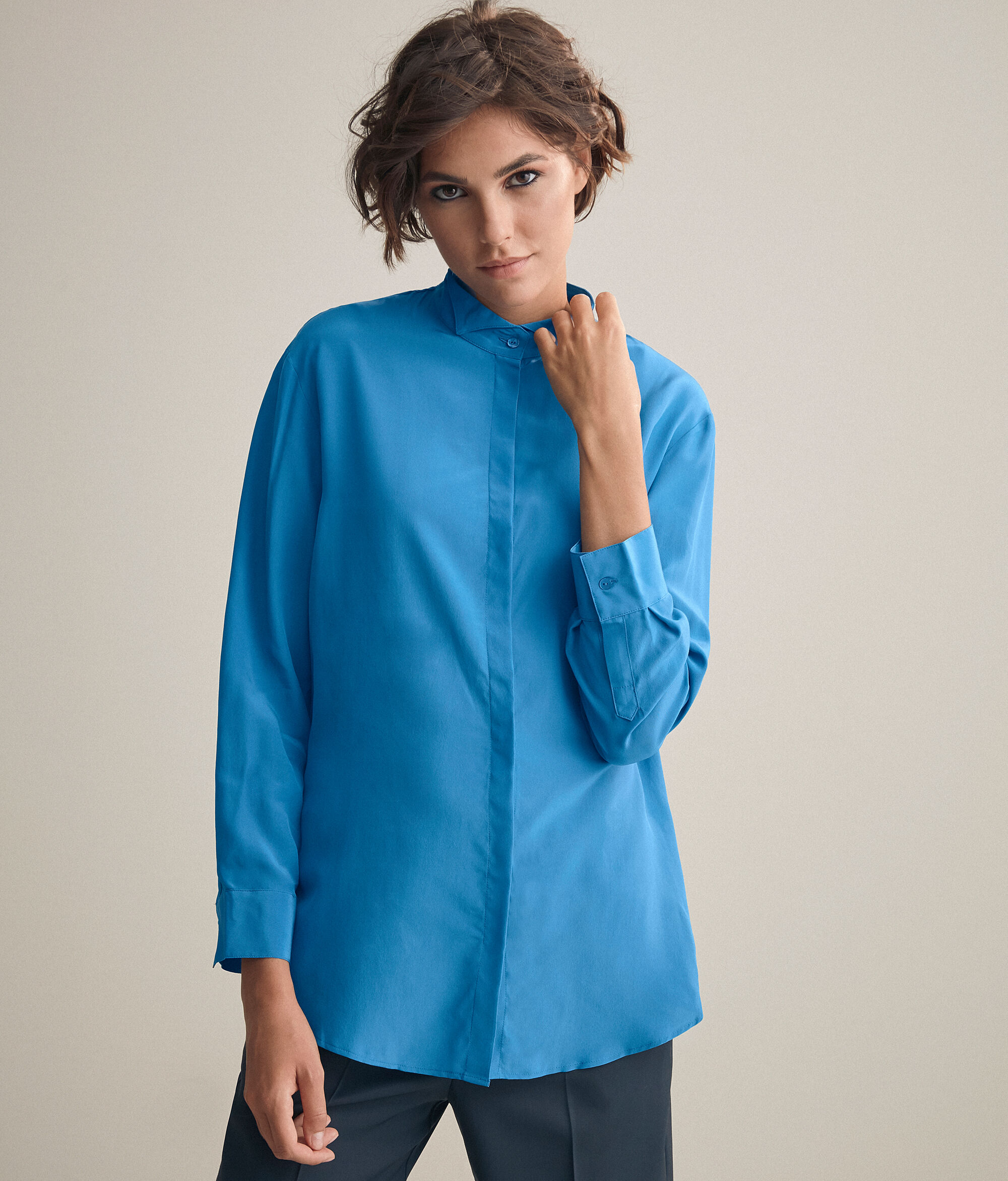 Camicia Smoking Crepe de Chine