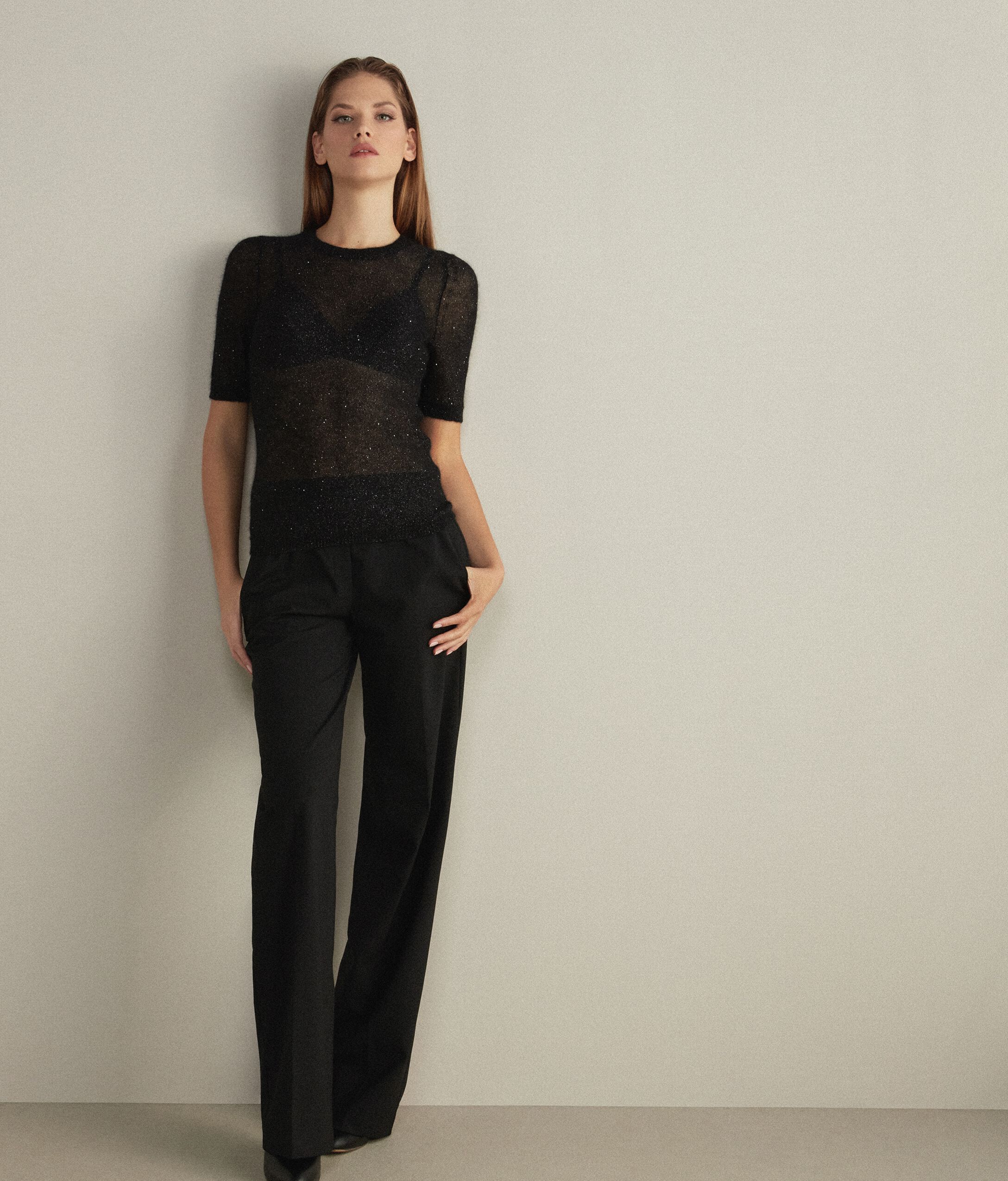 Pull à Col Rond et Micro Paillettes