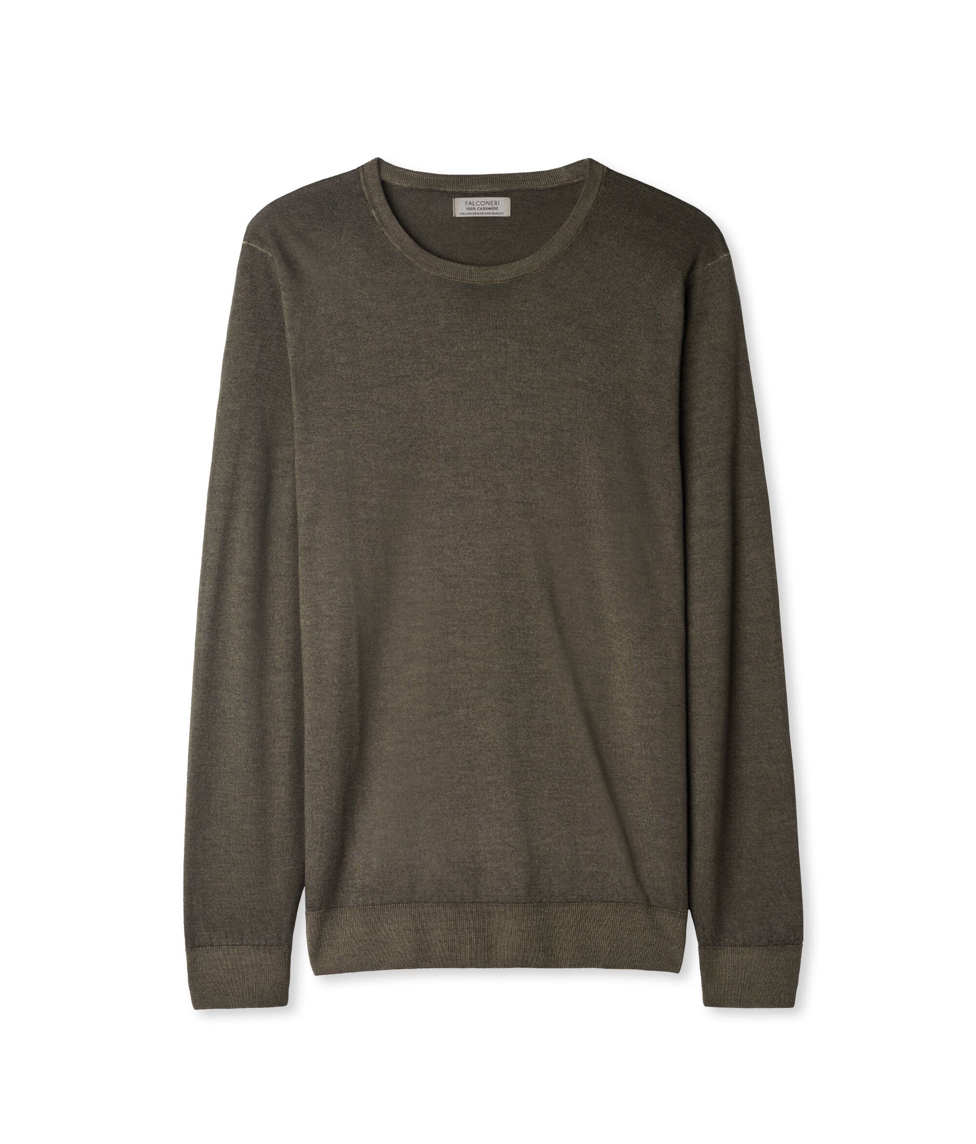 Джемпер из ультратонкого кашемира Colore Militare Tinto Capo