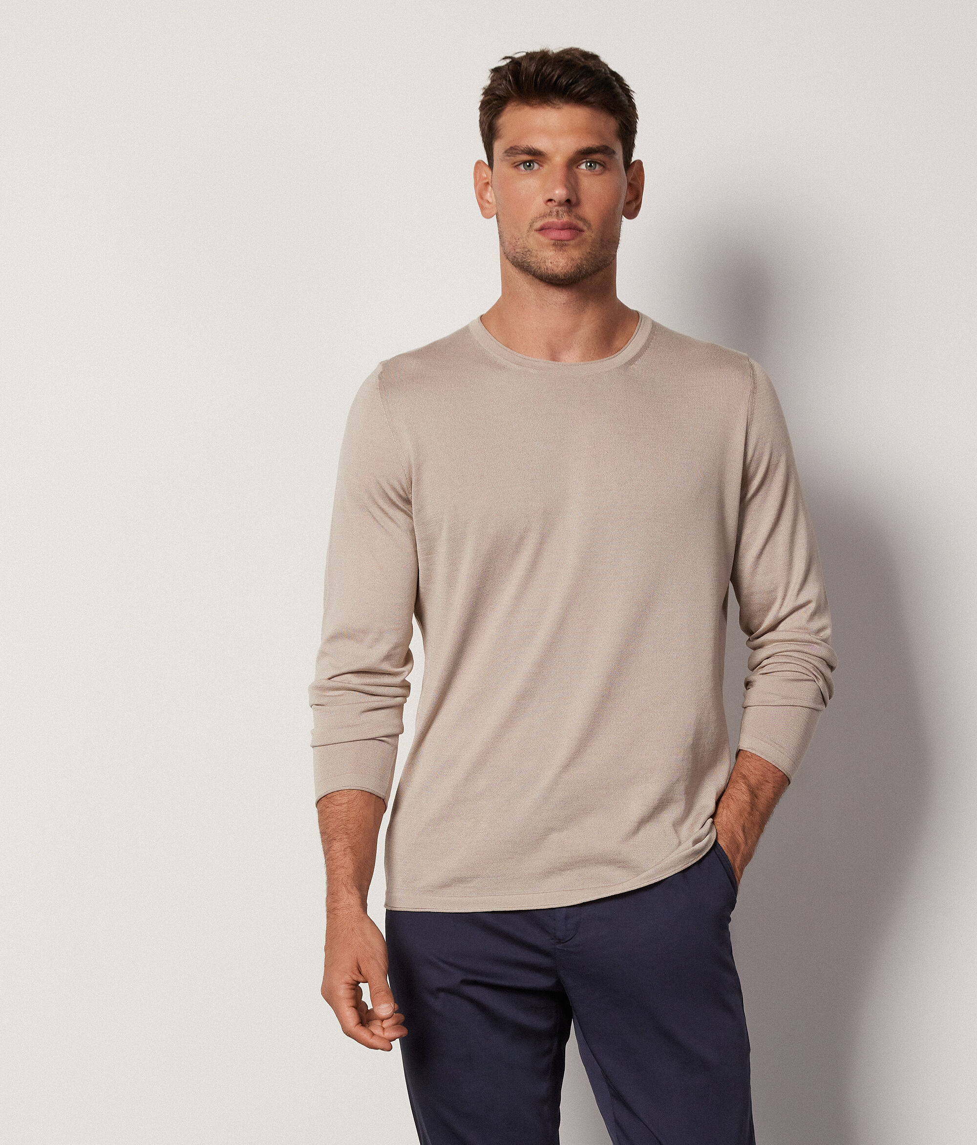 Maglia Girocollo in Seta e Cotone