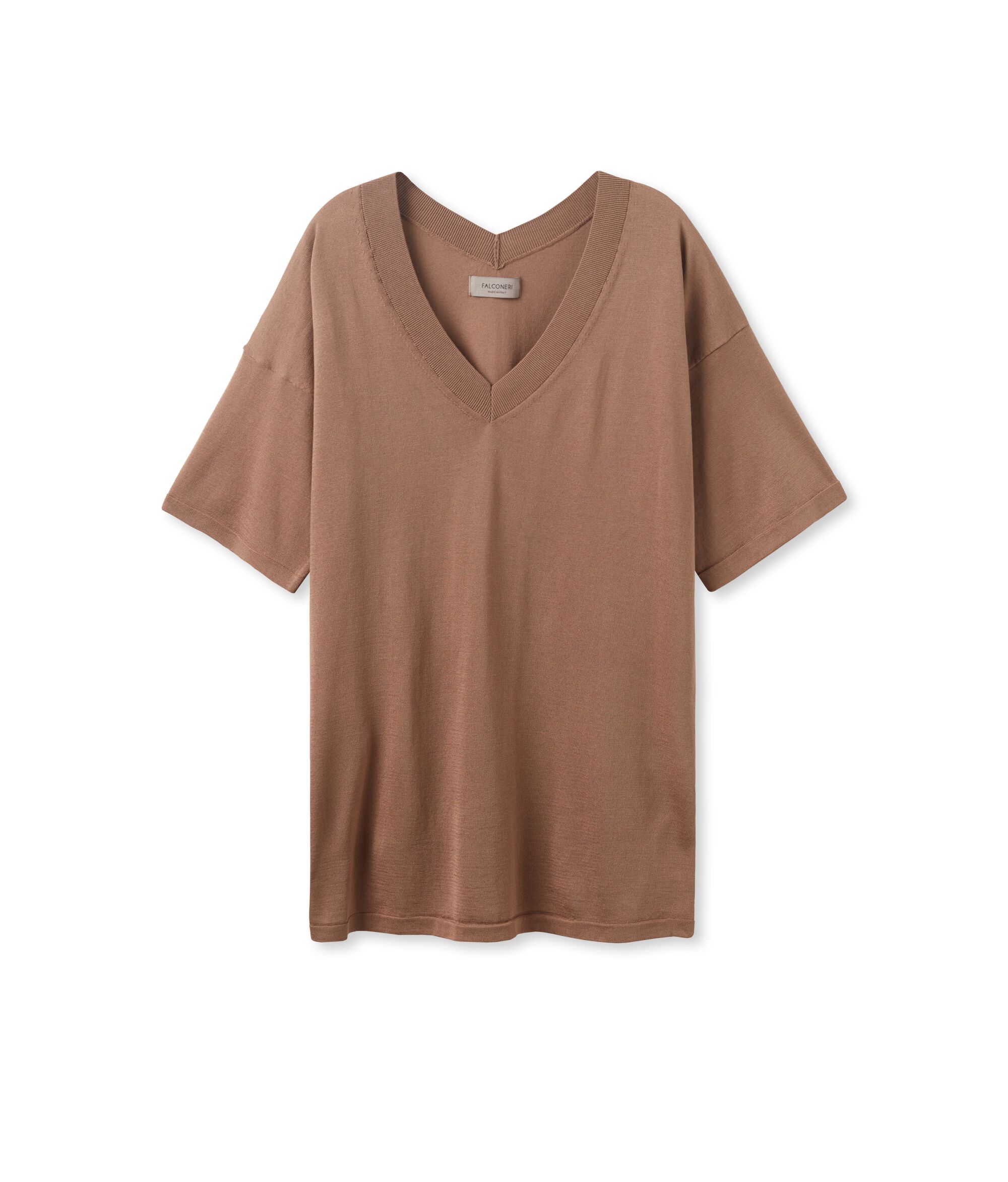 Bluzka z ozdobnym rozcięciem z jedwabiu i bawełny