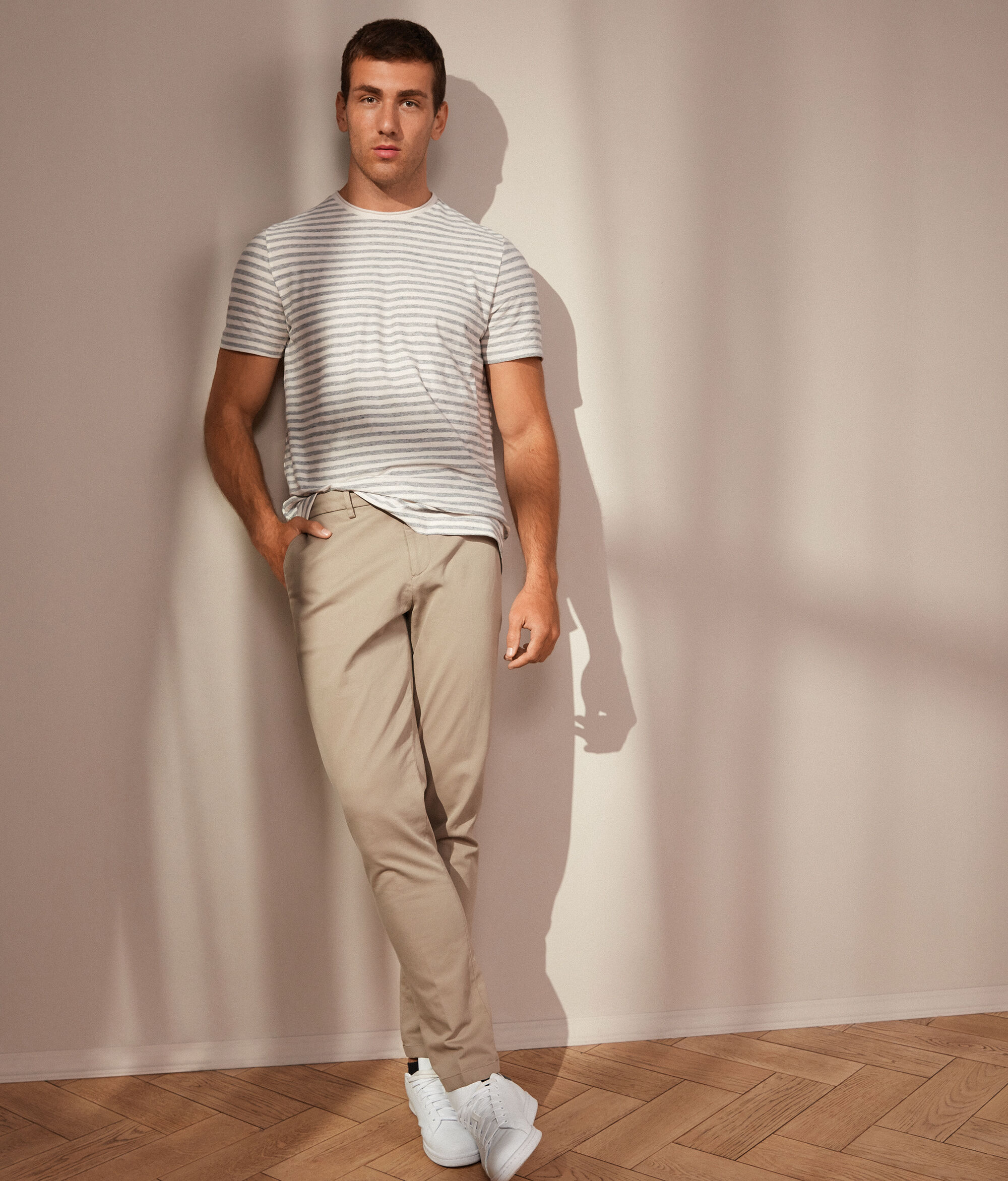 Τζέρσεϊ T-shirt με Δίχρωμες Ρίγες