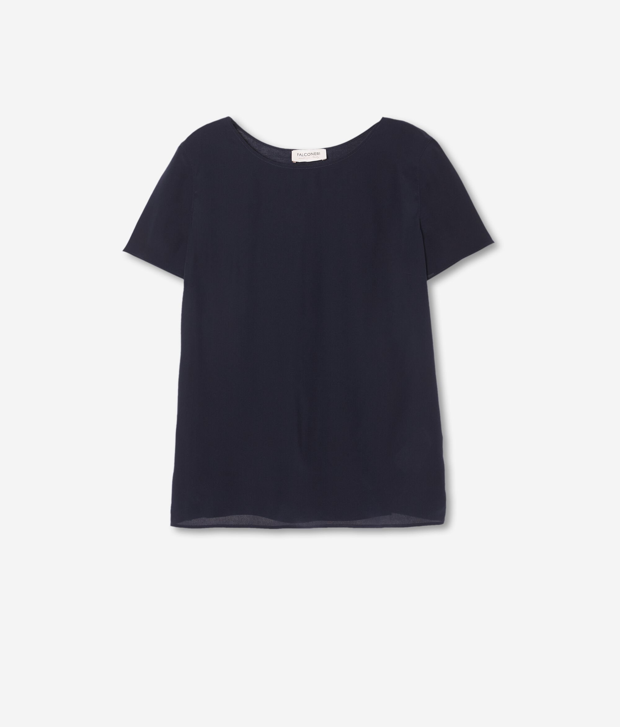T-shirt με Στρογγυλή Λαιμόκοψη από Μετάξι
