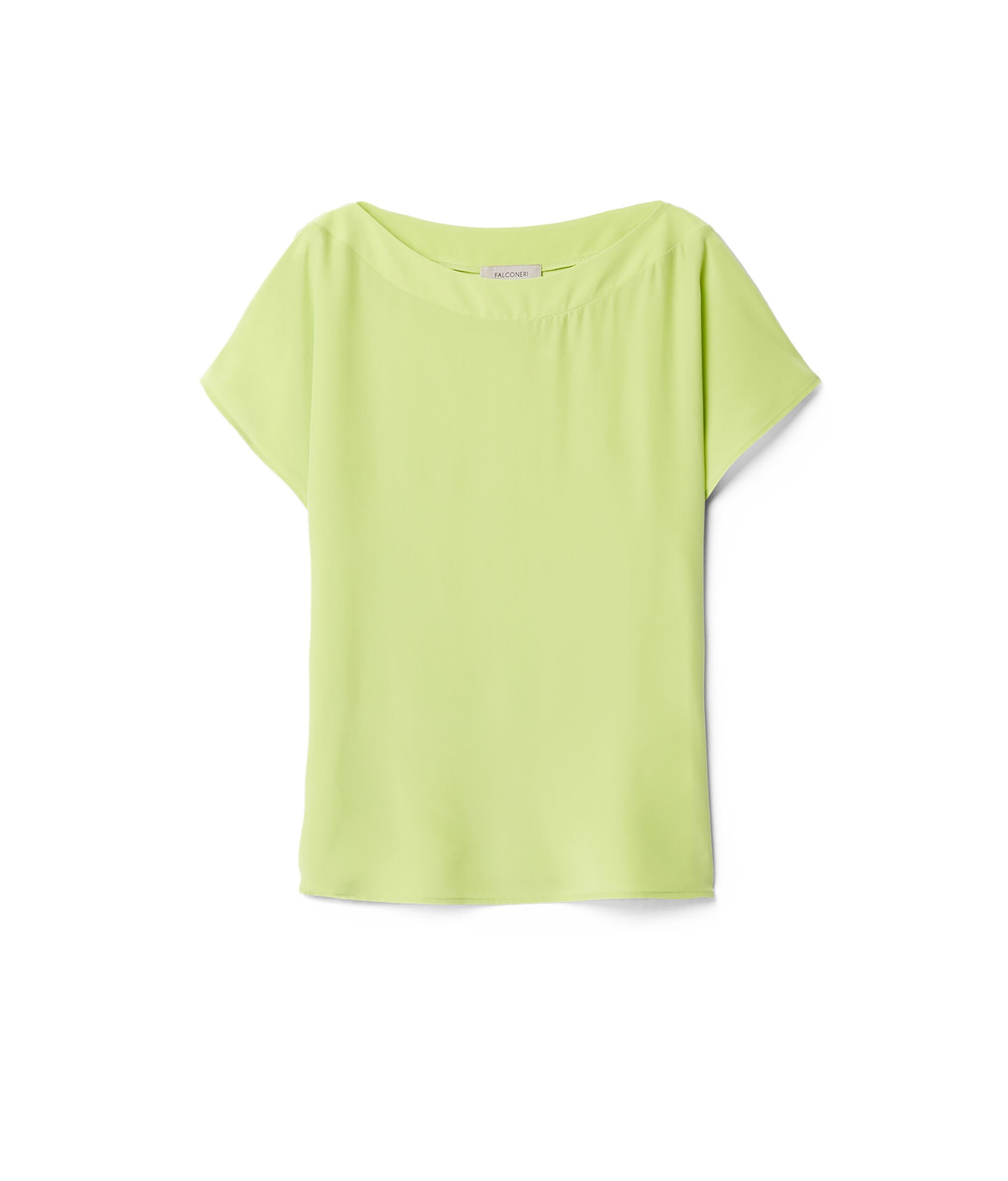 T-shirt Scollo Barchetta in Seta e Modal