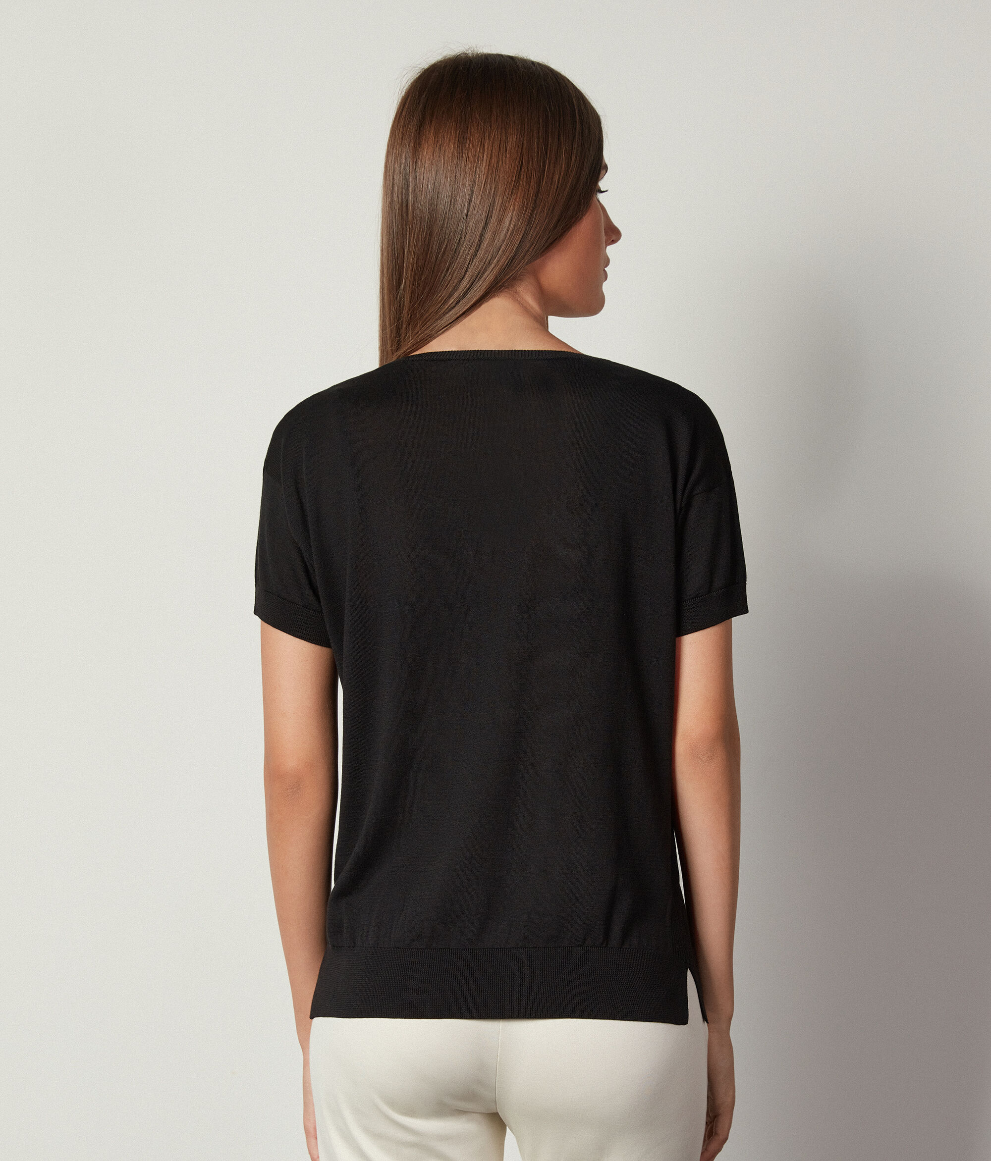 Maglia Girocollo in Seta e Cotone
