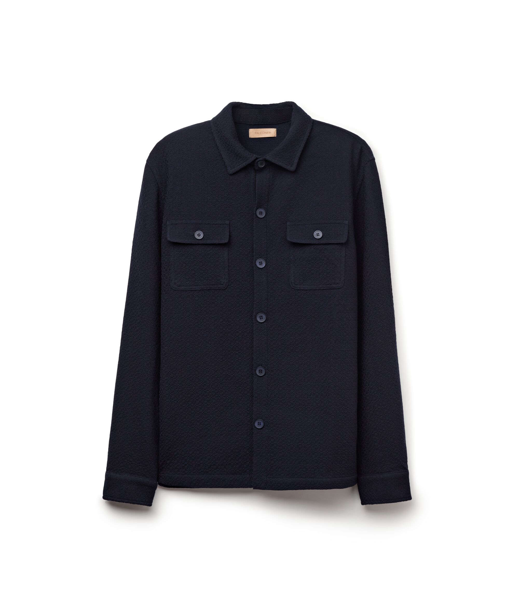 Giacca Camicia Goffrata in Jersey di Lana