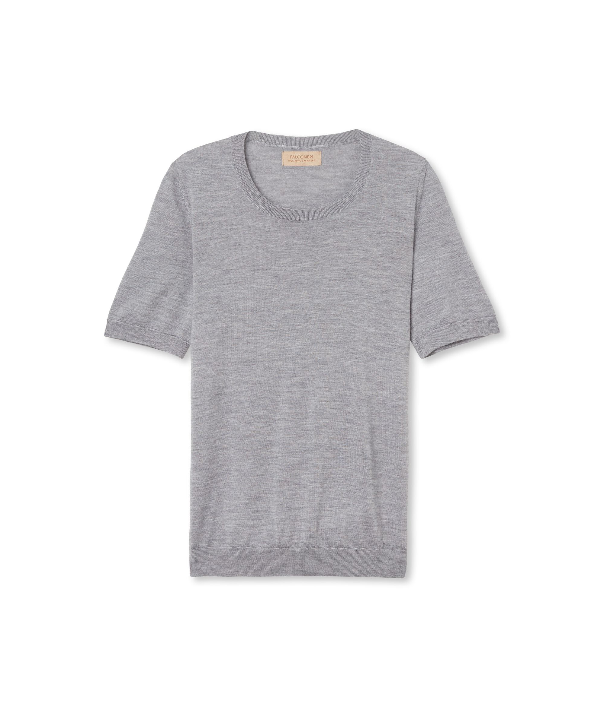 Maglia Girocollo Maniche Corte in Cashmere Ultrafine