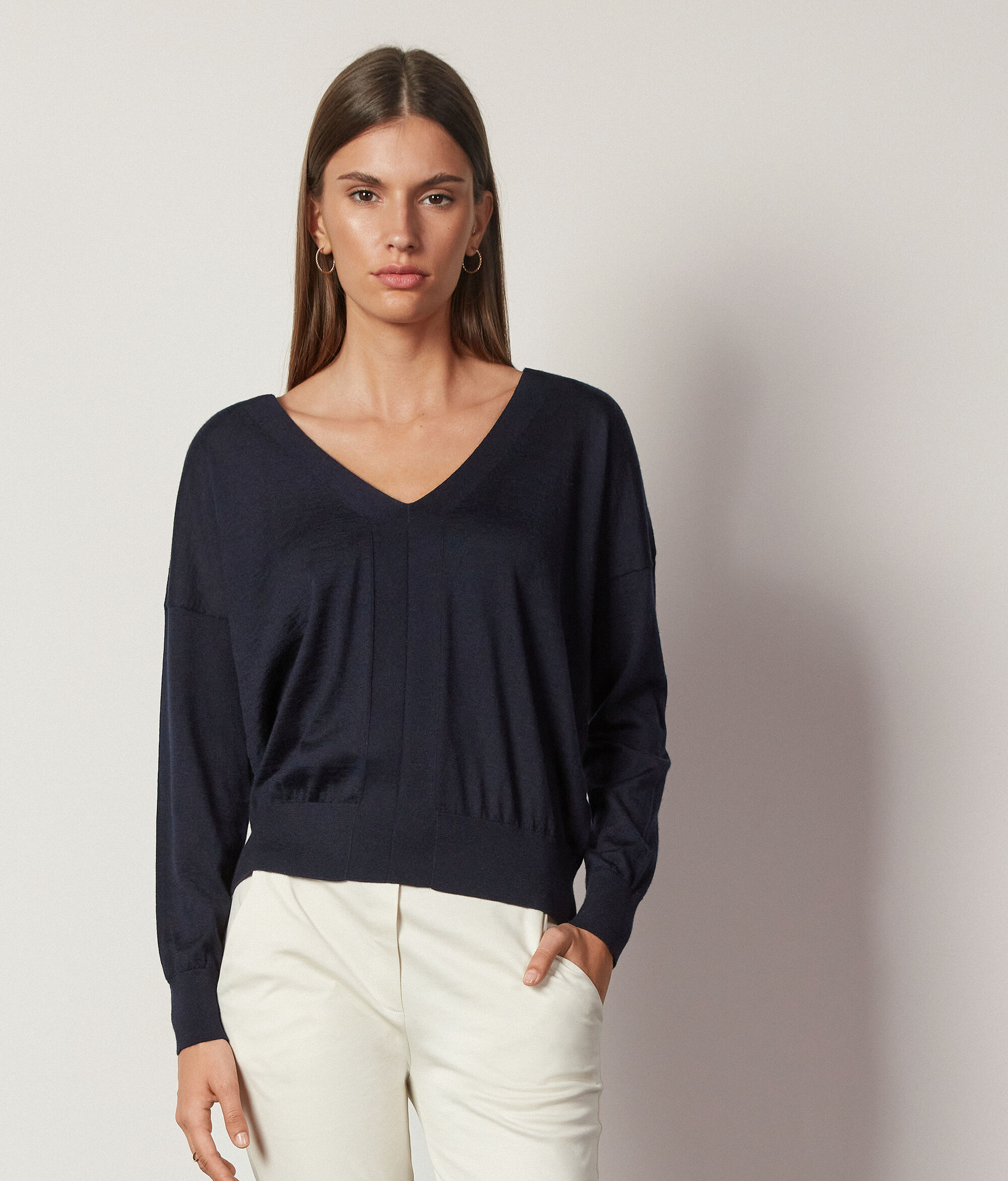 Pullover mit V-Ausschnitt aus Kaschmir Ultrafine