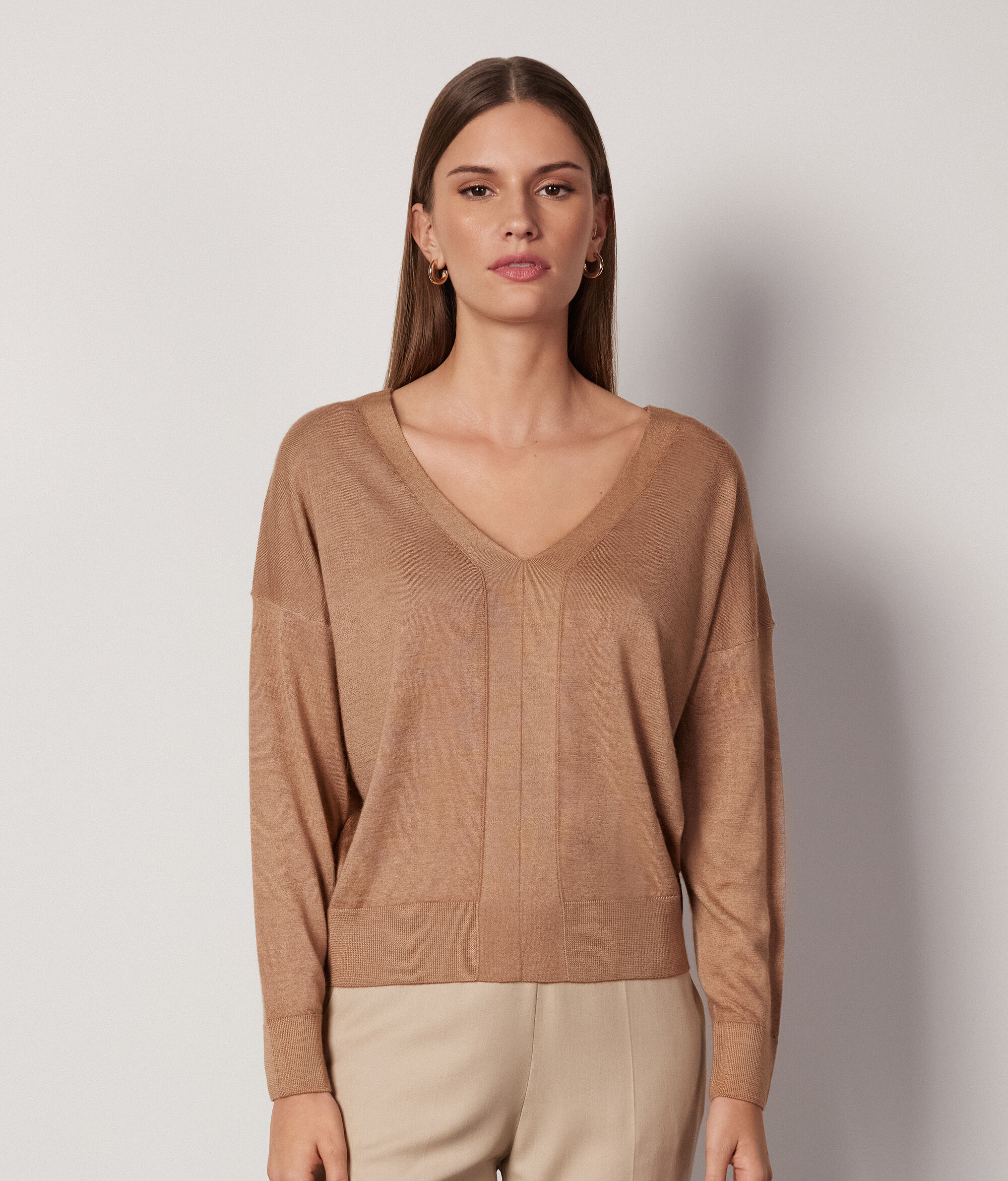 Pullover mit V-Ausschnitt aus Kaschmir Ultrafine