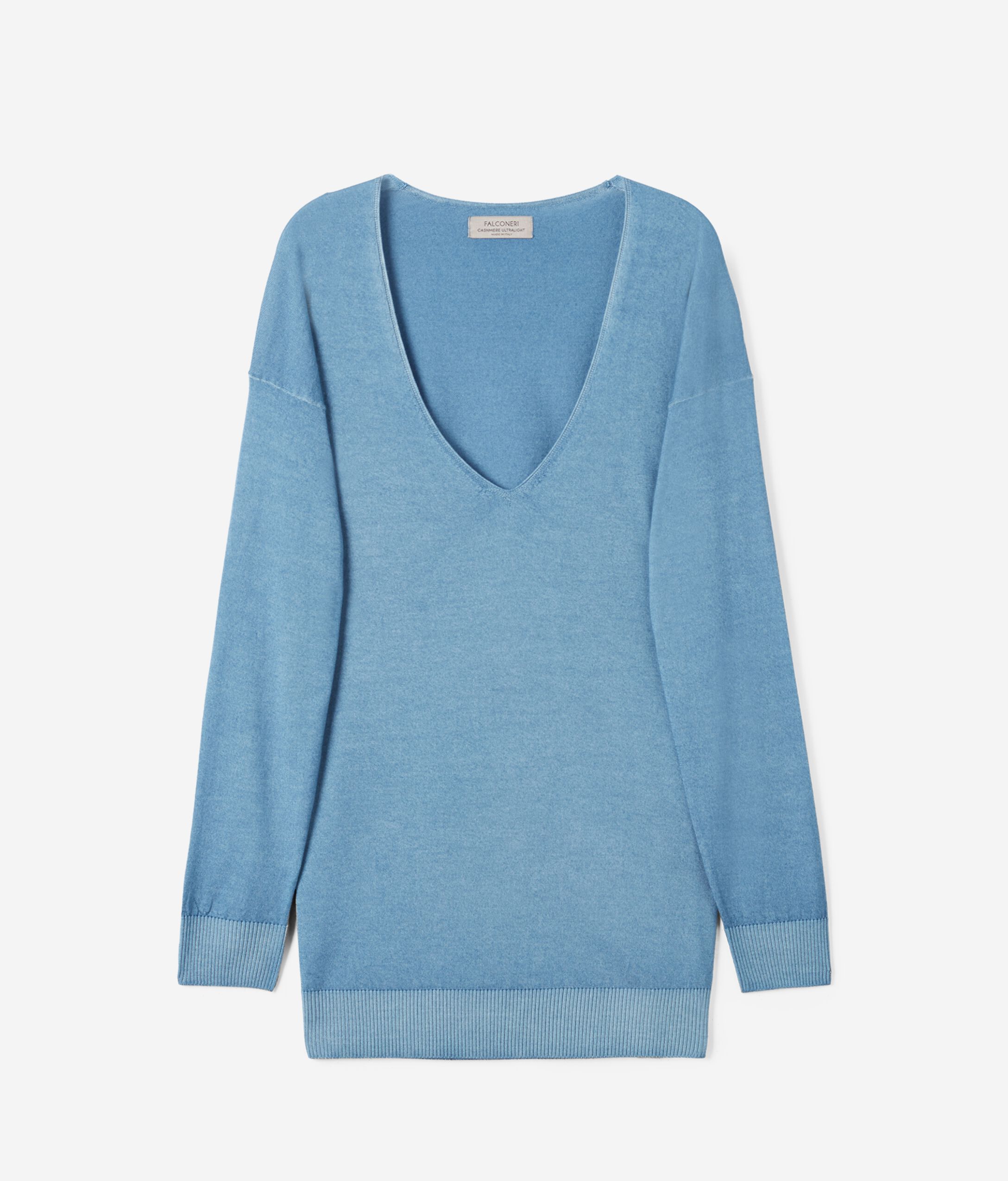 Pull large à col V en Cachemire ultra-fin