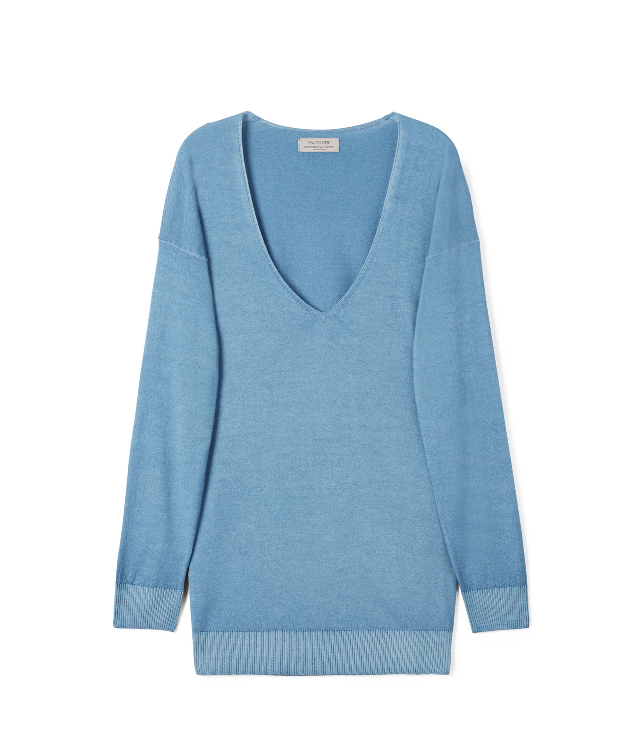 Pull large à col V en Cachemire ultra-fin
