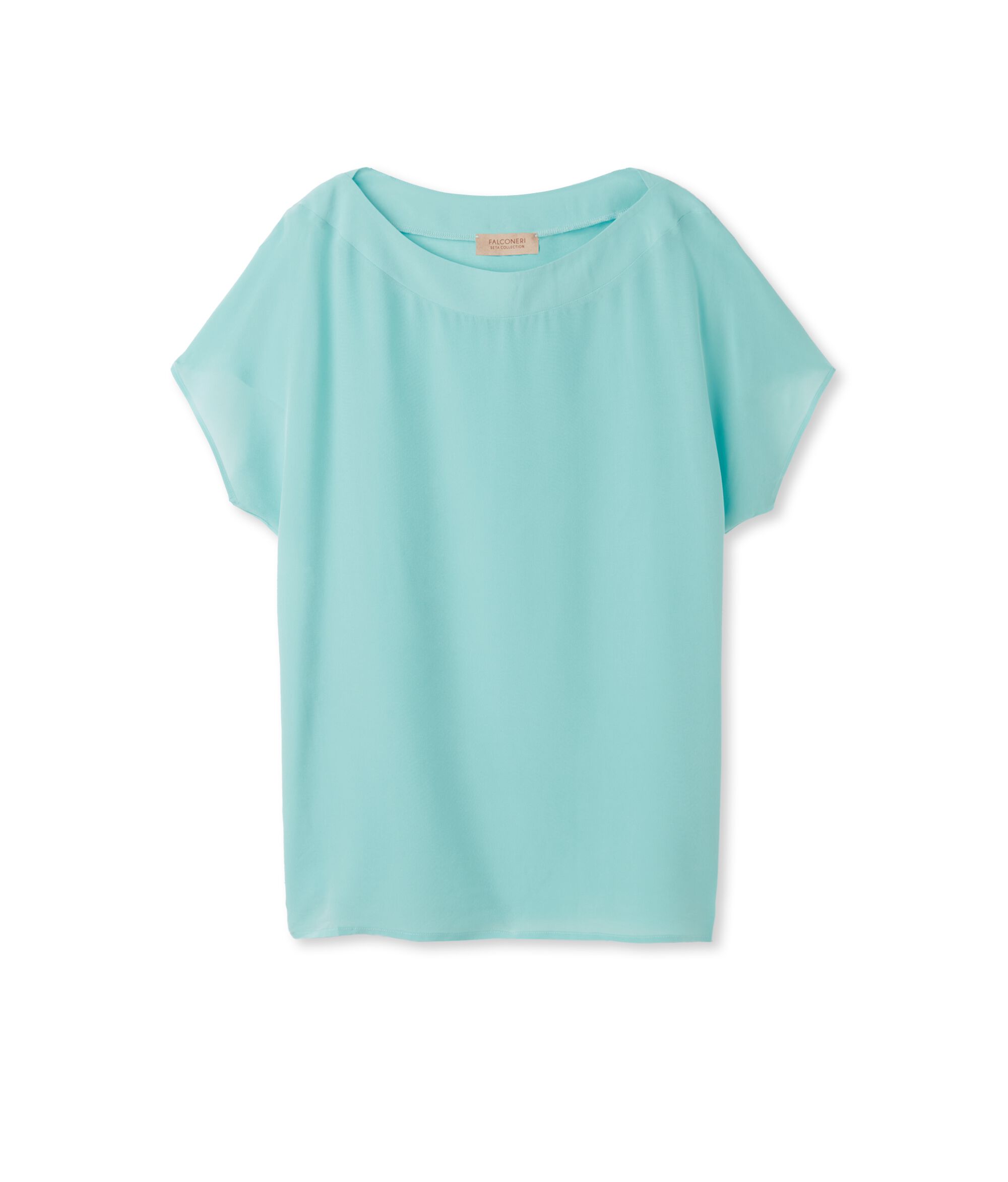 T-shirt Scollo Barchetta in Seta e Modal