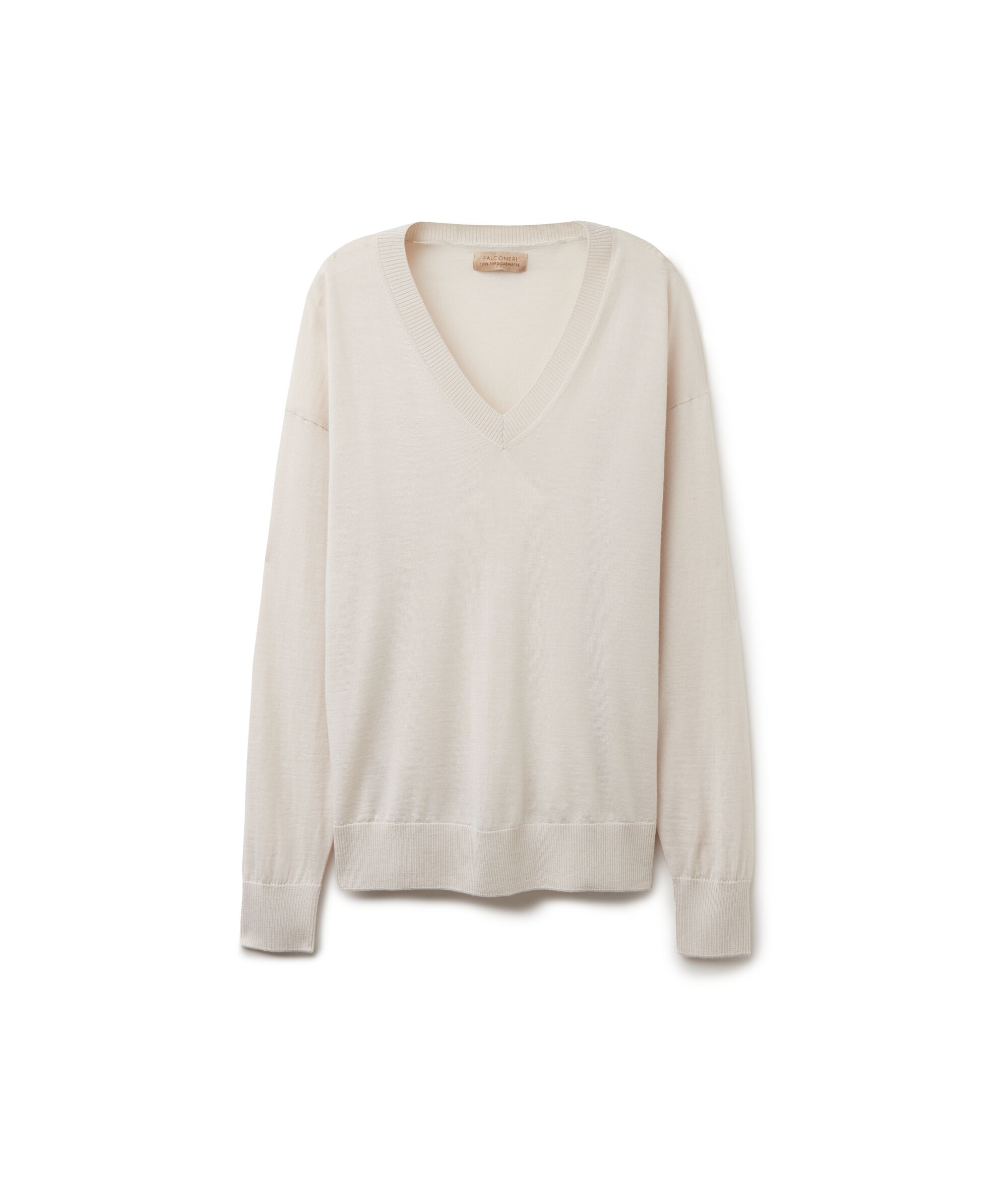 Maglia a scollo a V in Cashmere con spacchi