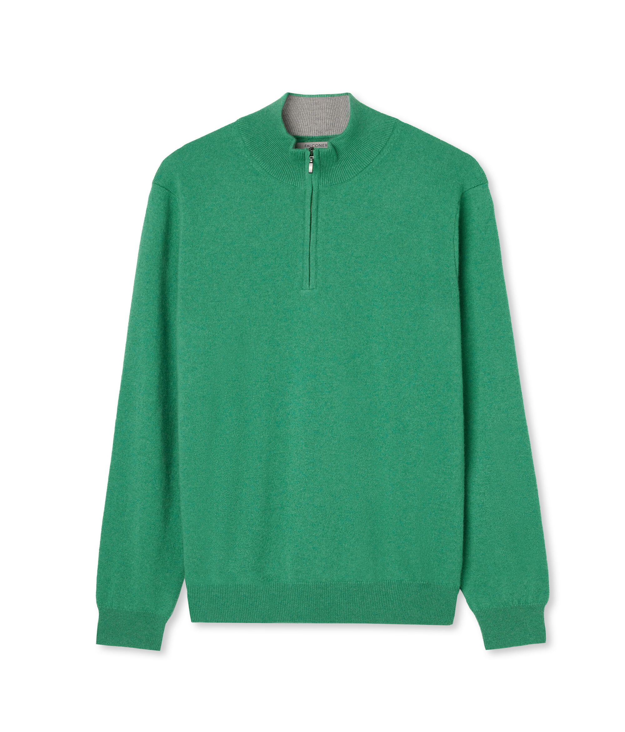 Maglia Collo Alto Mezza Zip in Cashmere Ultrasoft