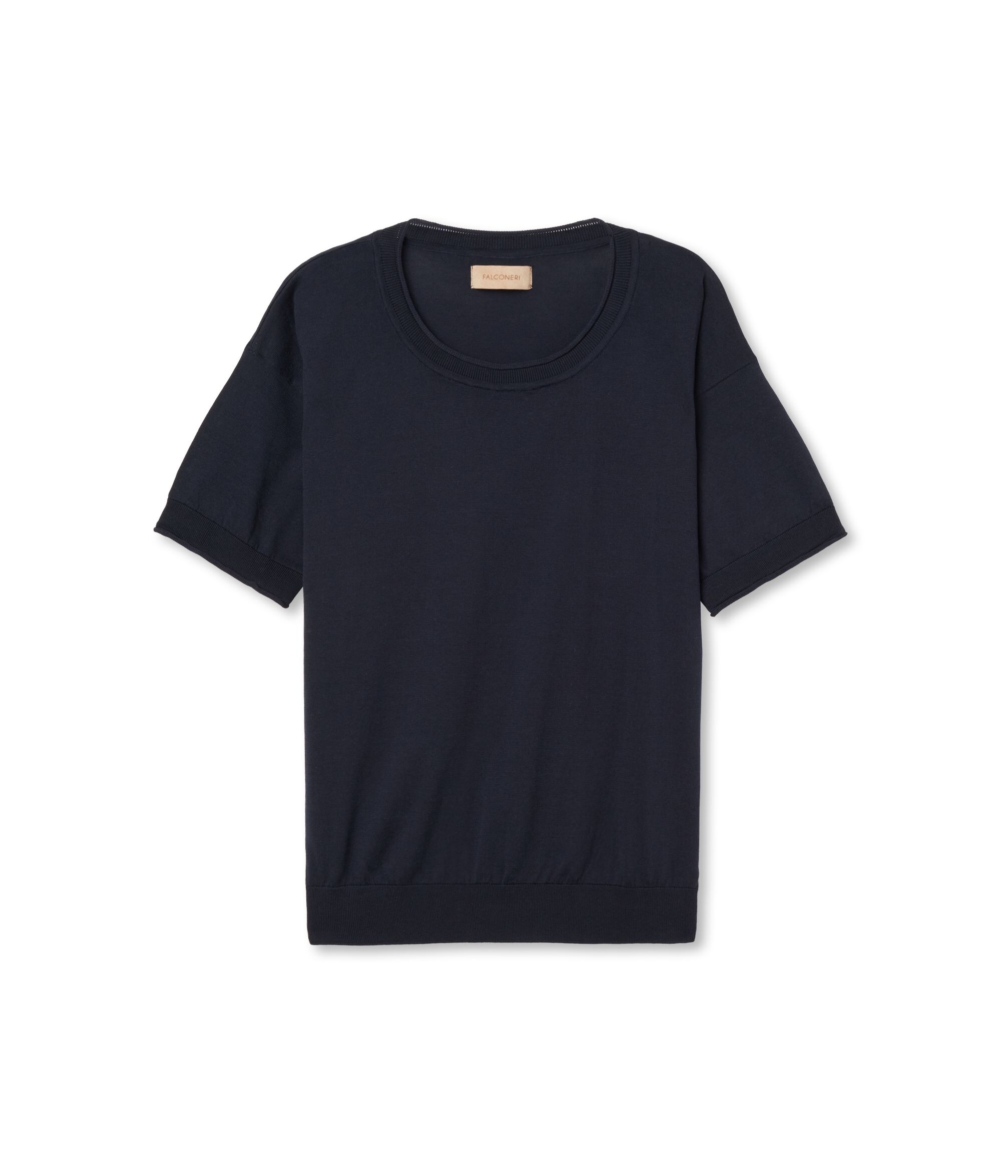 Maglia Girocollo a Maniche Corte in Cotone