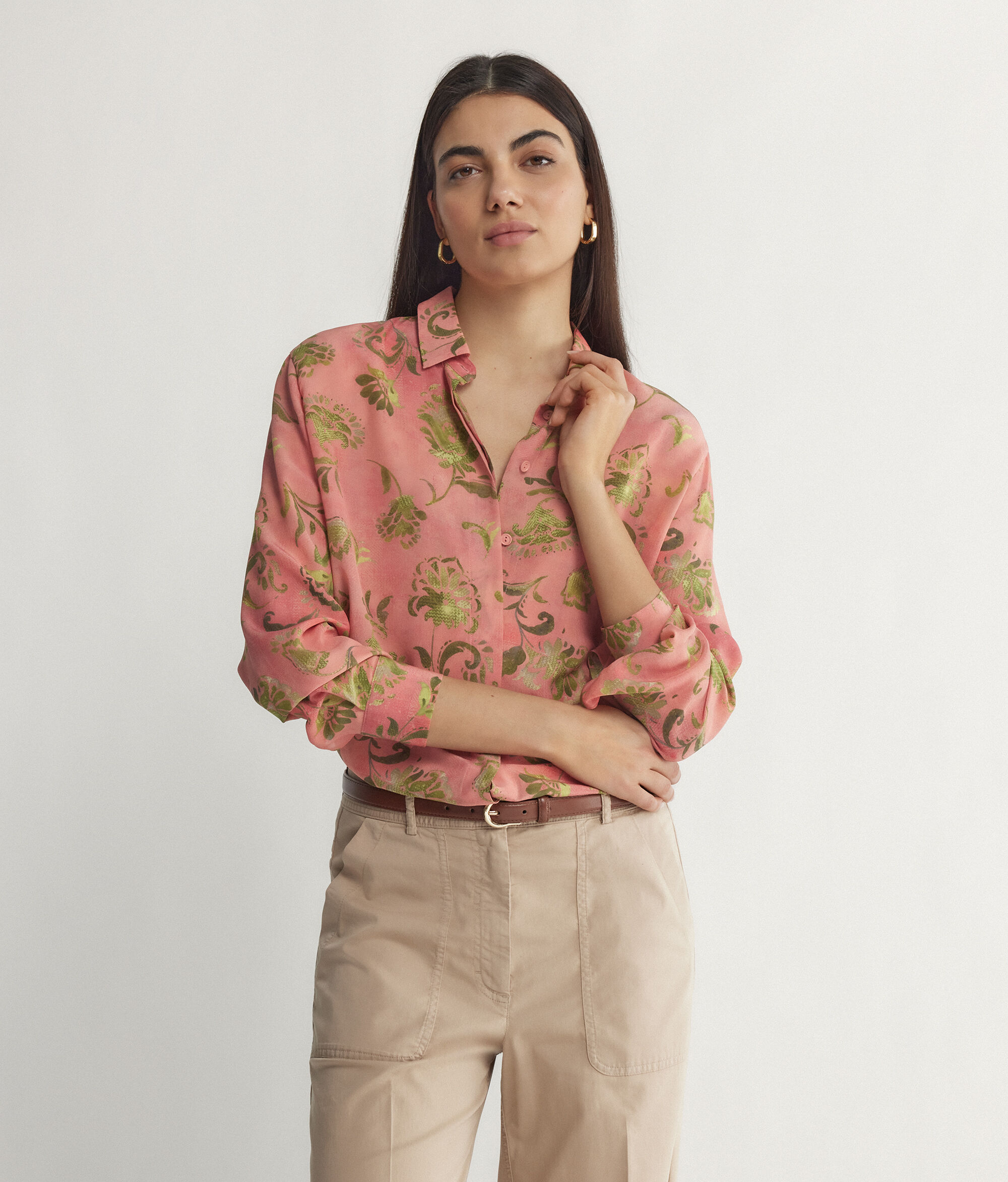 Camicia in Seta Stampata