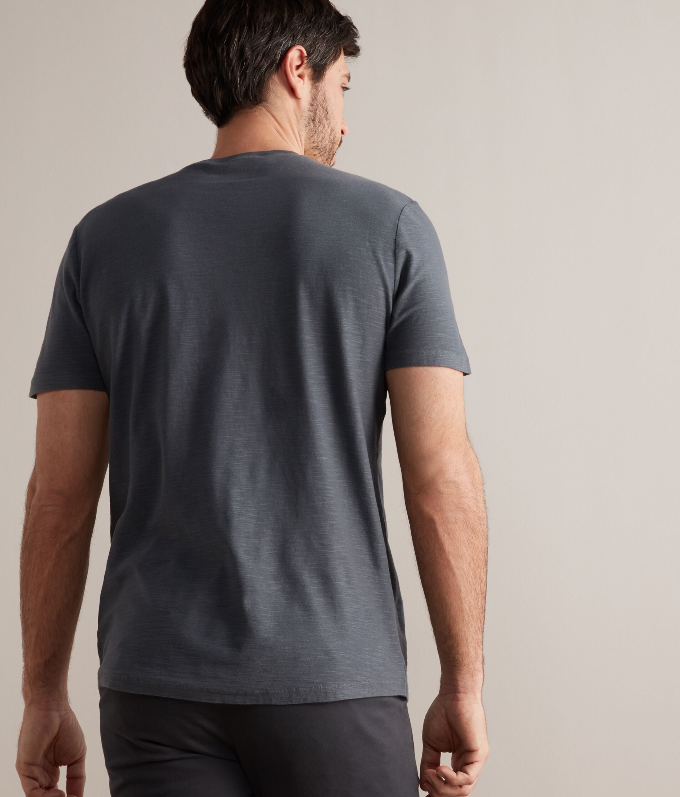 T-shirt à col rond en coton torsadé