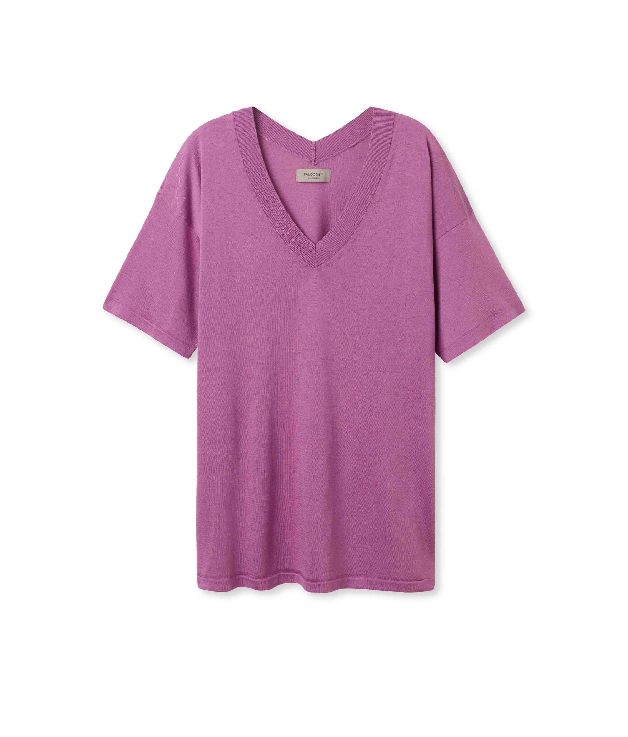 Silk and Cotton Jumper with Slit Detail