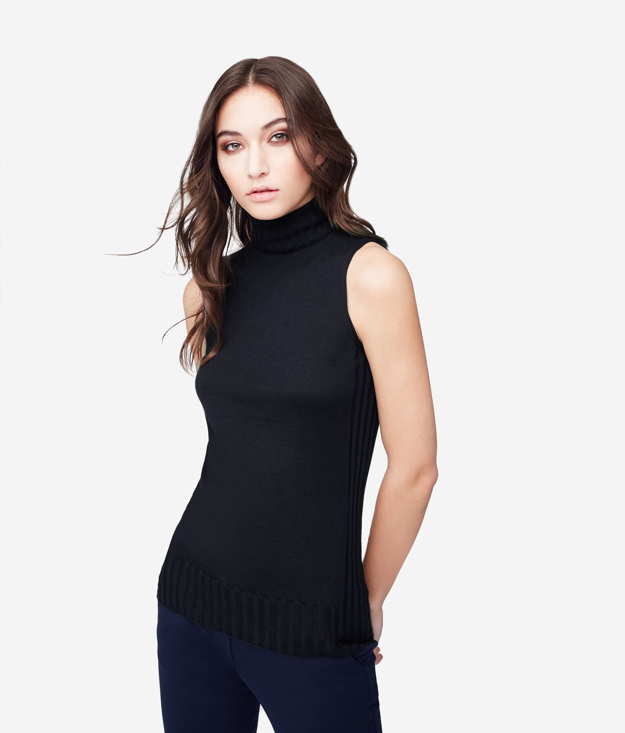 Sleeveless Ultralight Cashmere High Neck
