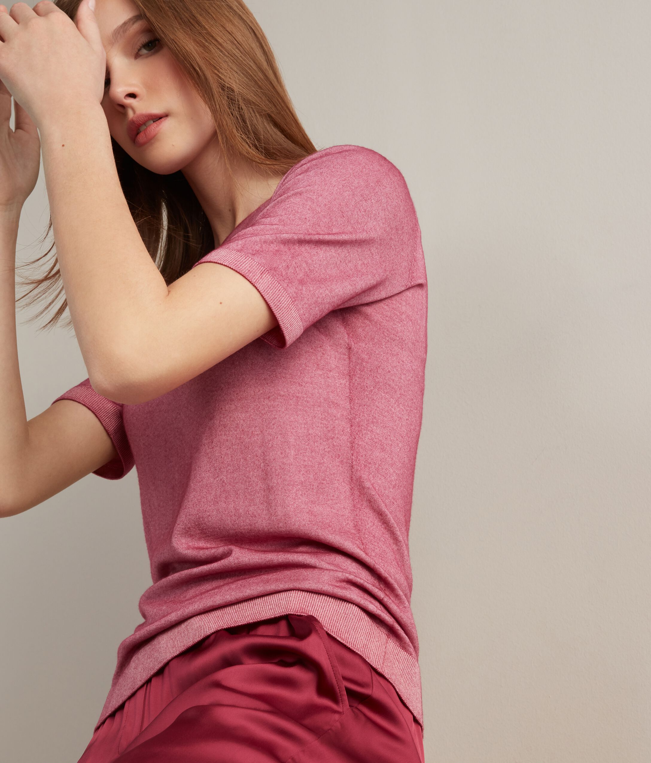 Maglia Manica Corta Girocollo in Cashmere Ultrafine