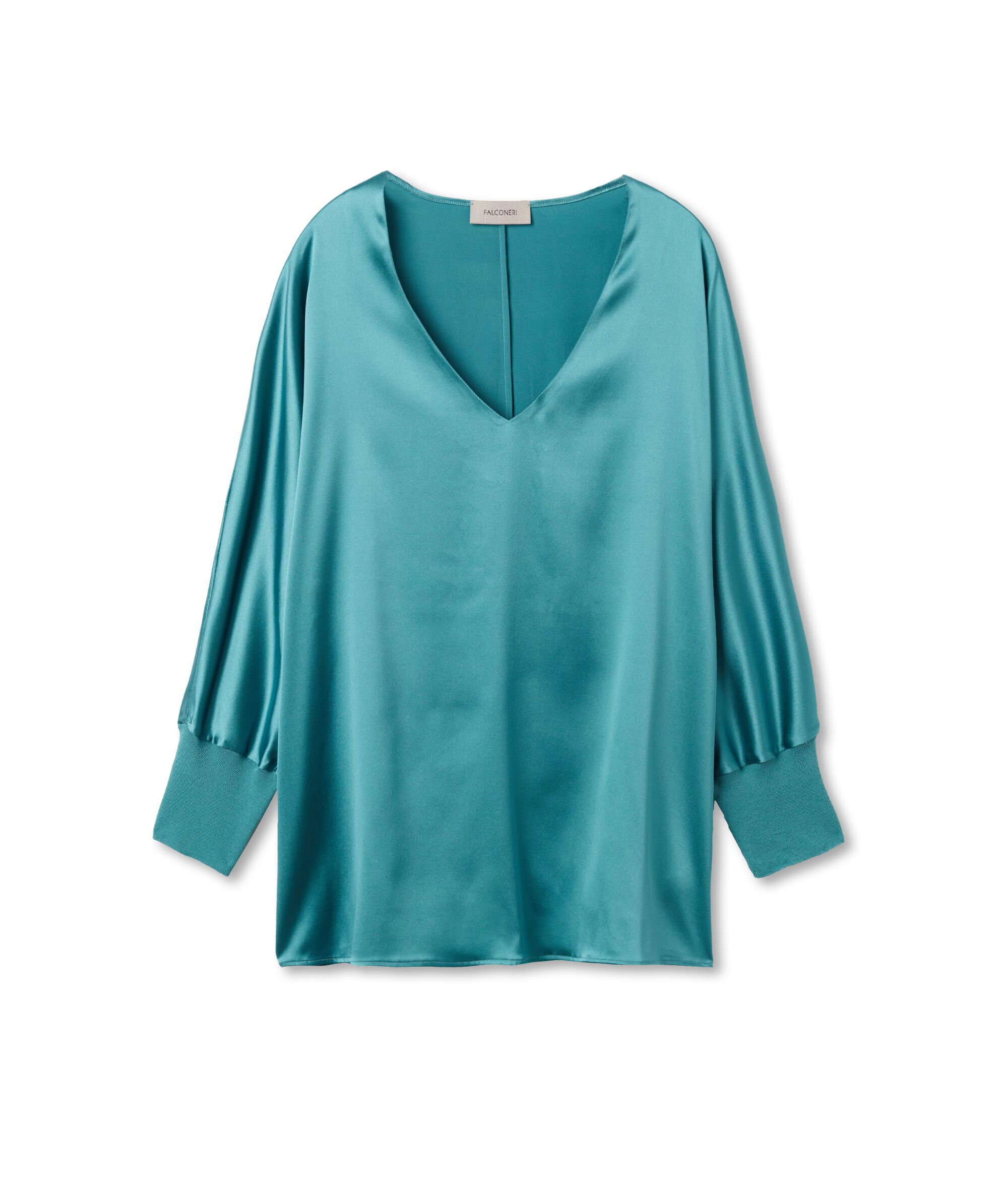 Hedvábná halenka s výstřihem do V