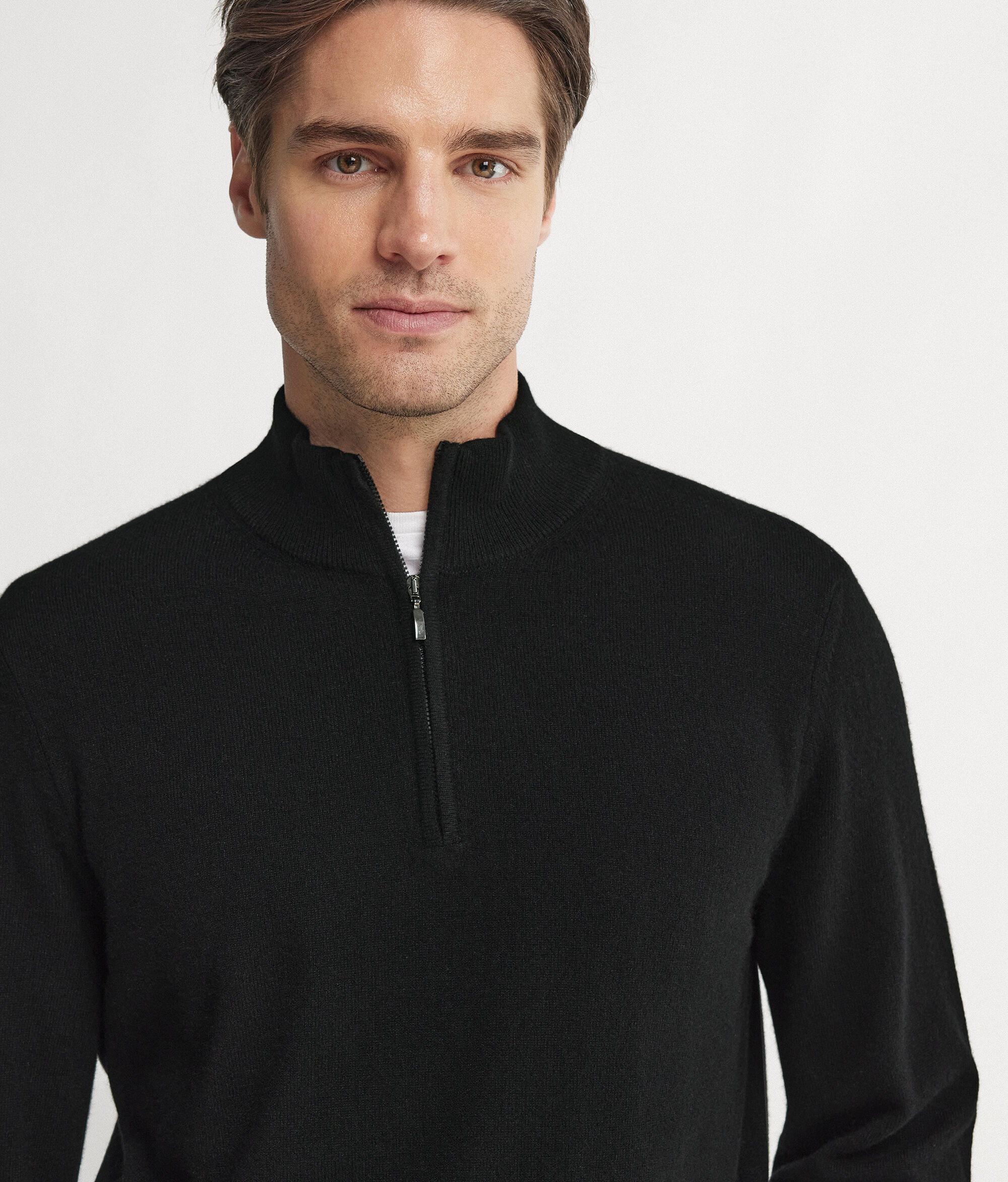 Ultrasoft Cashmere Half-Zip Funnel-Neck Jumper