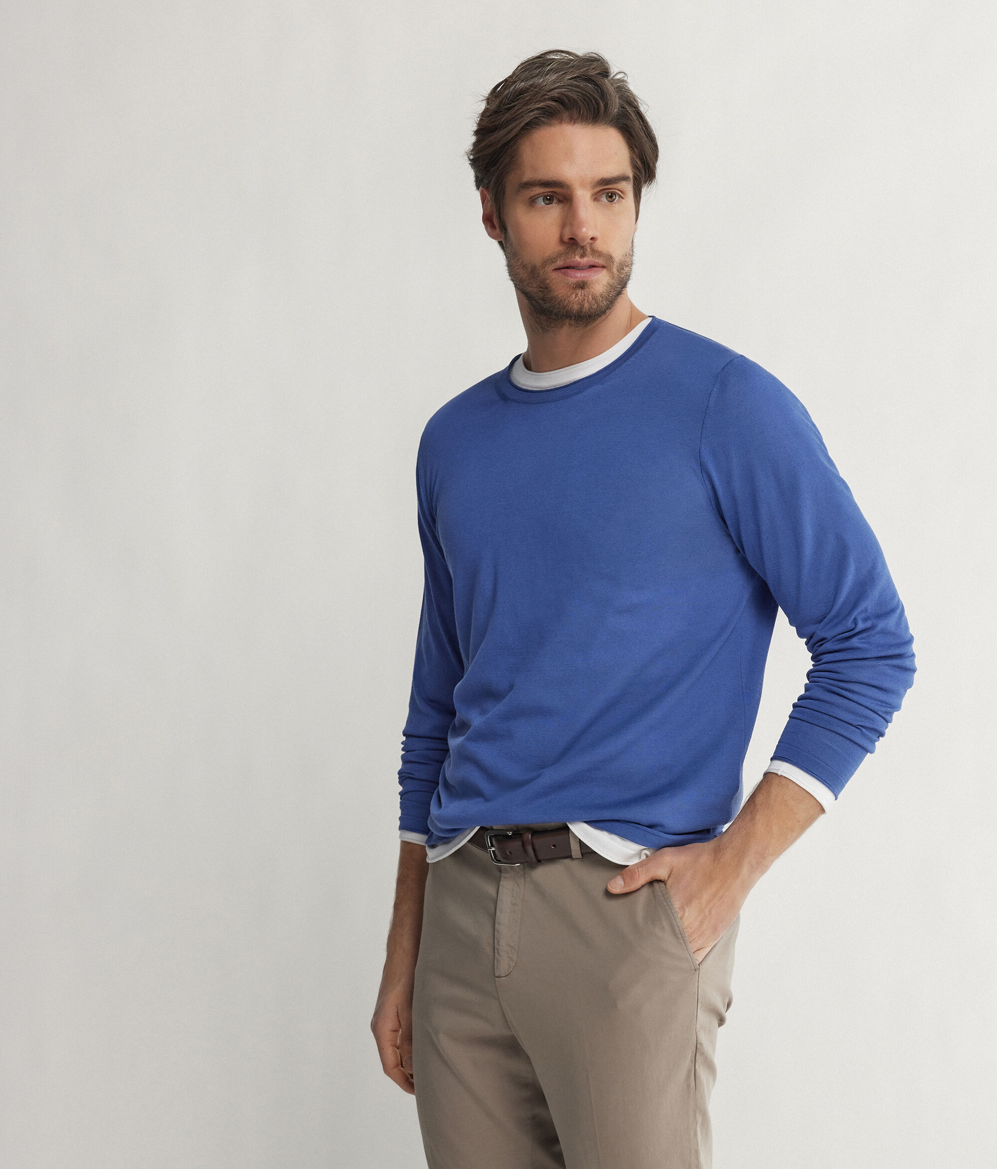 Maglia Girocollo in Seta e Cotone