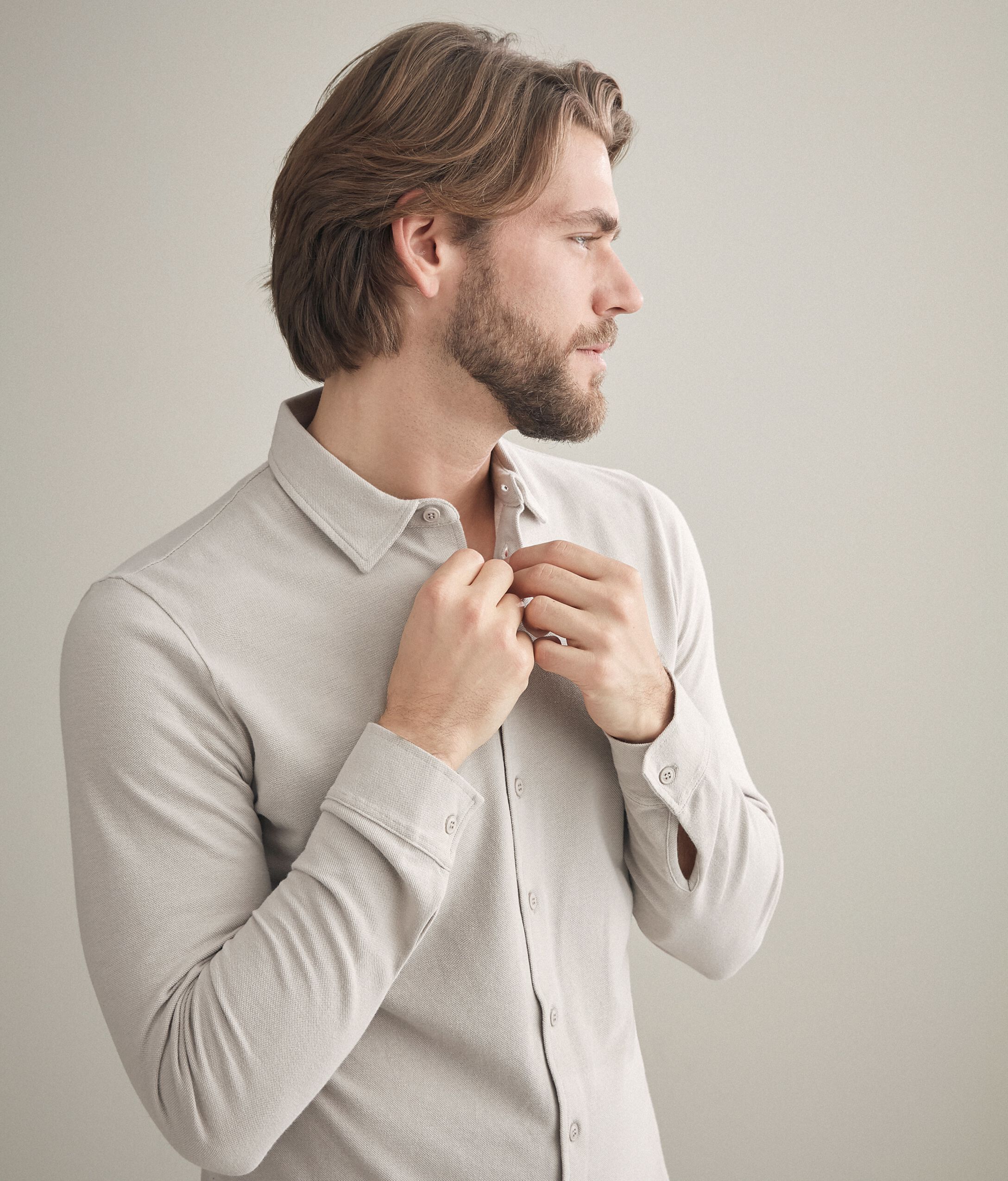 Camicia piquet cotone seta