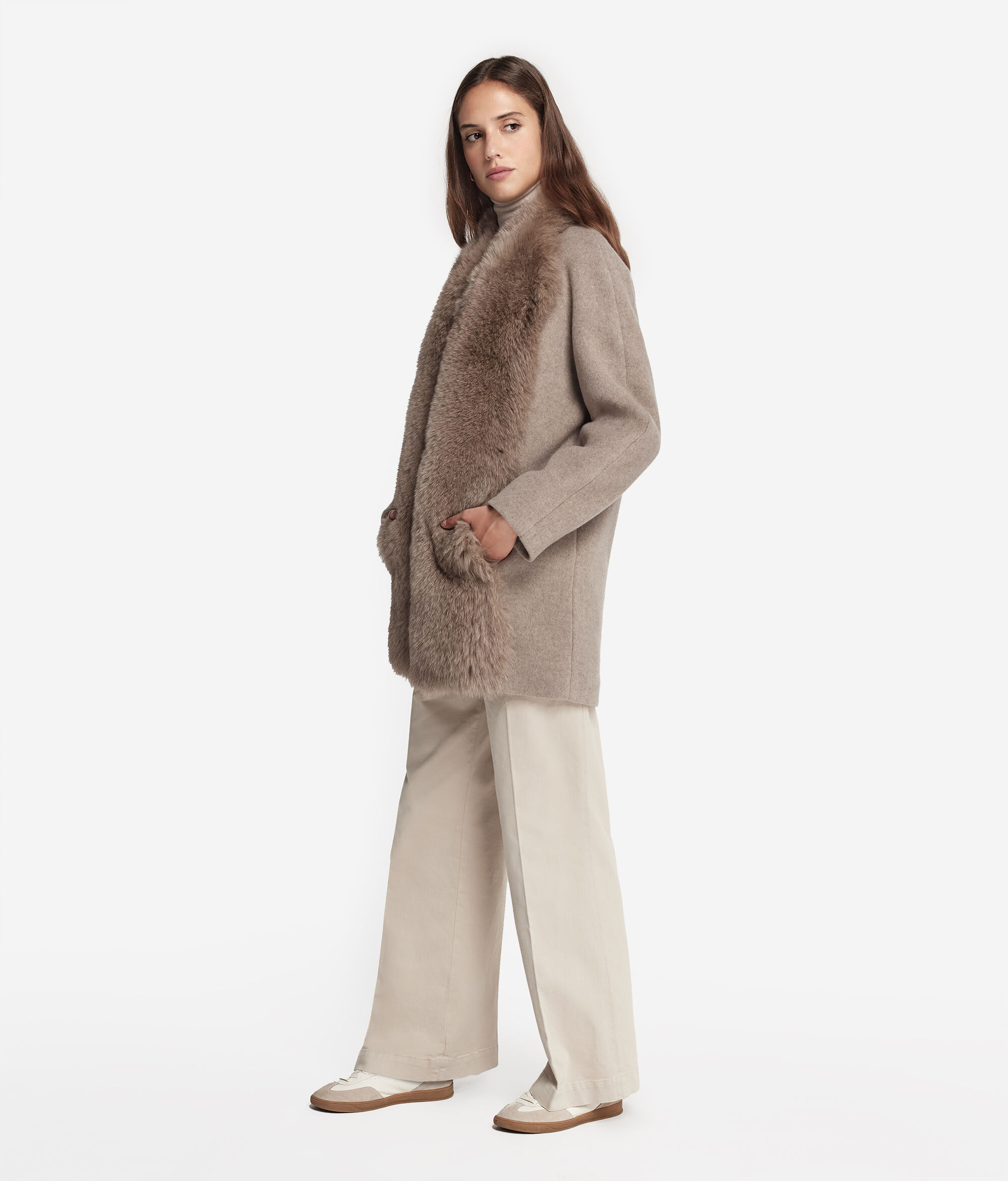 Cappotto con Pelliccia in Cashmere