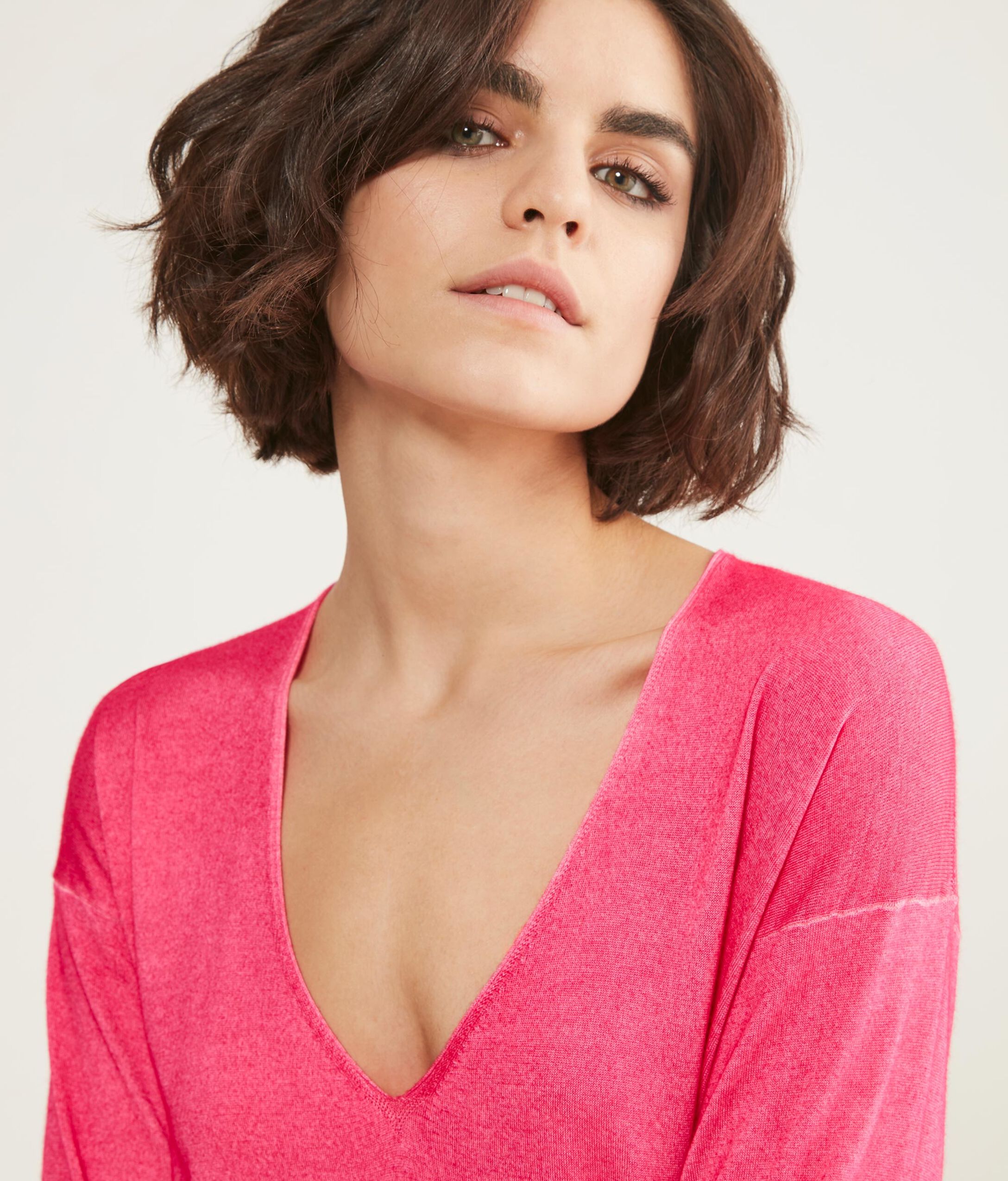 Pull large à col V en Cachemire ultra-fin