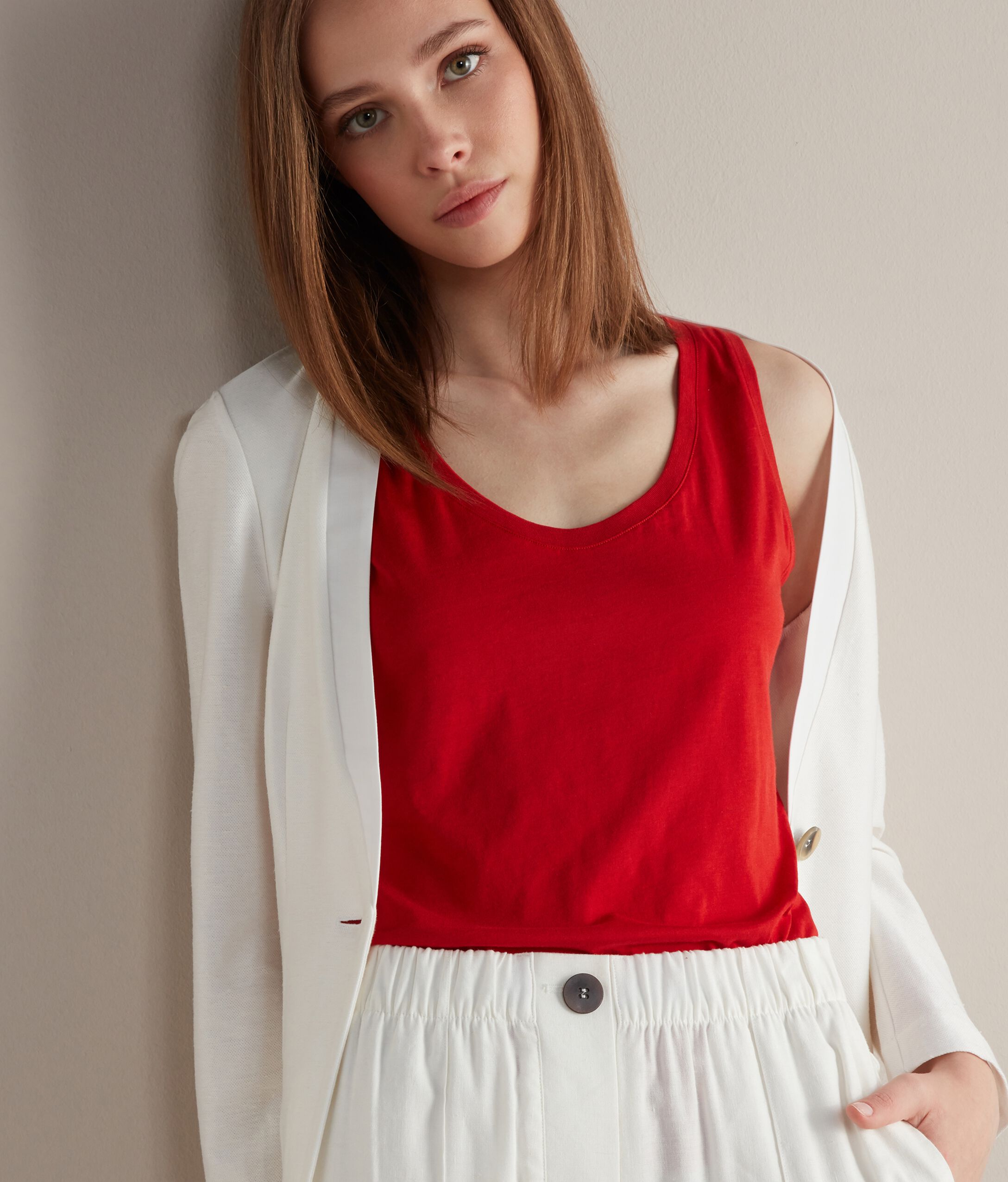 Cotton and Silk Racerback Top
