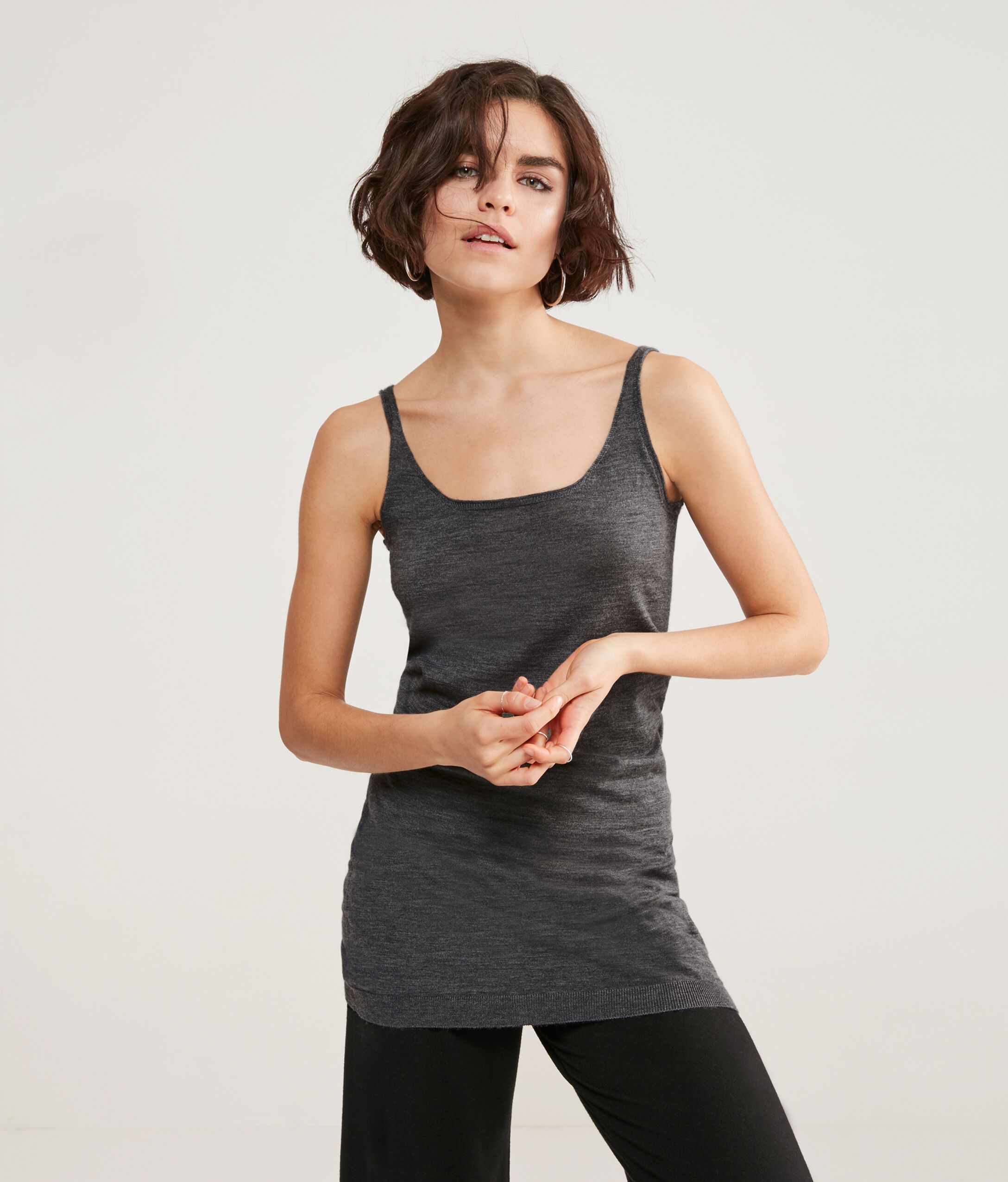 Ultralight Cashmere Maxi Tank With Narrow Straps