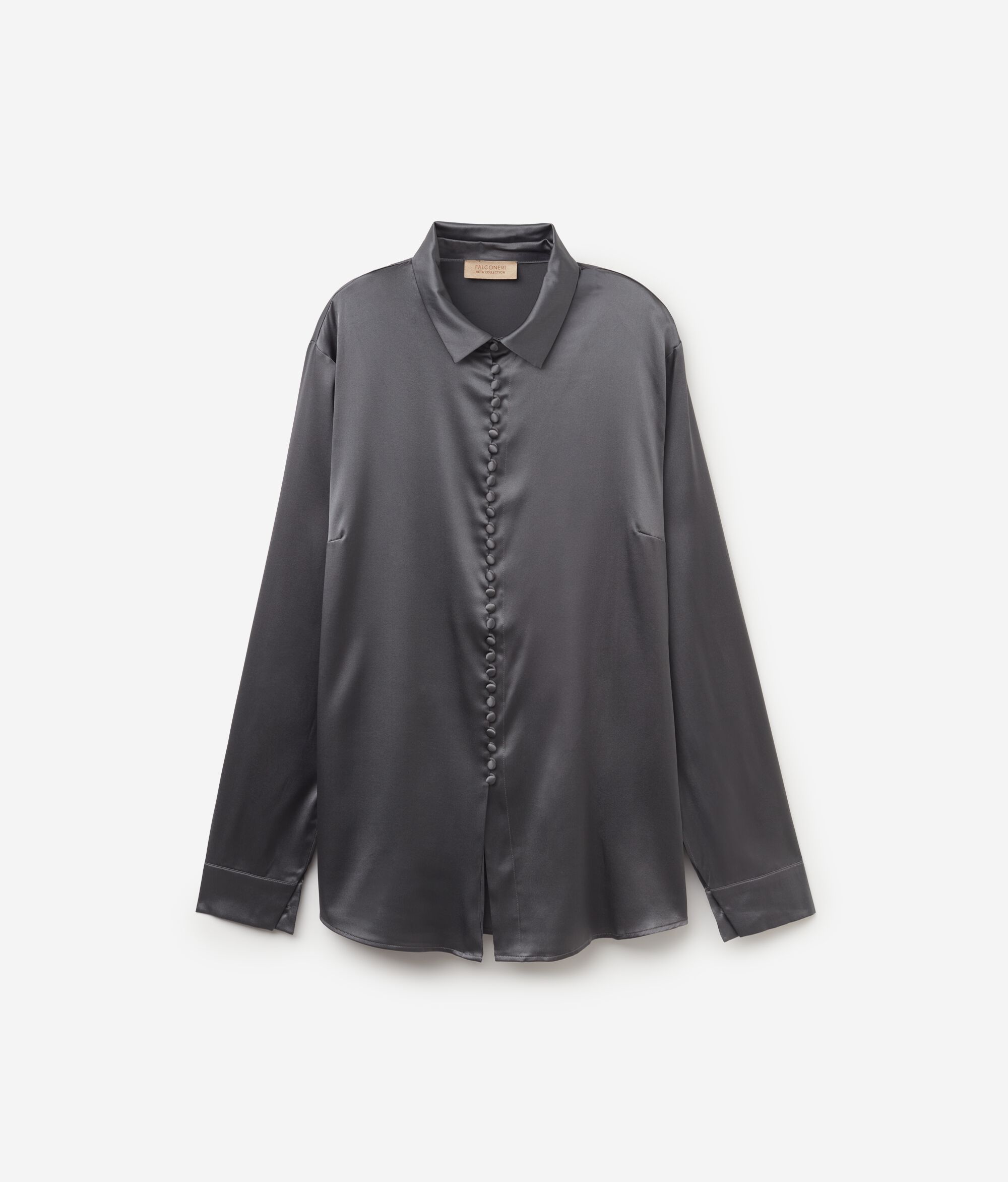 Camicia in Raso Seta con Bottoni