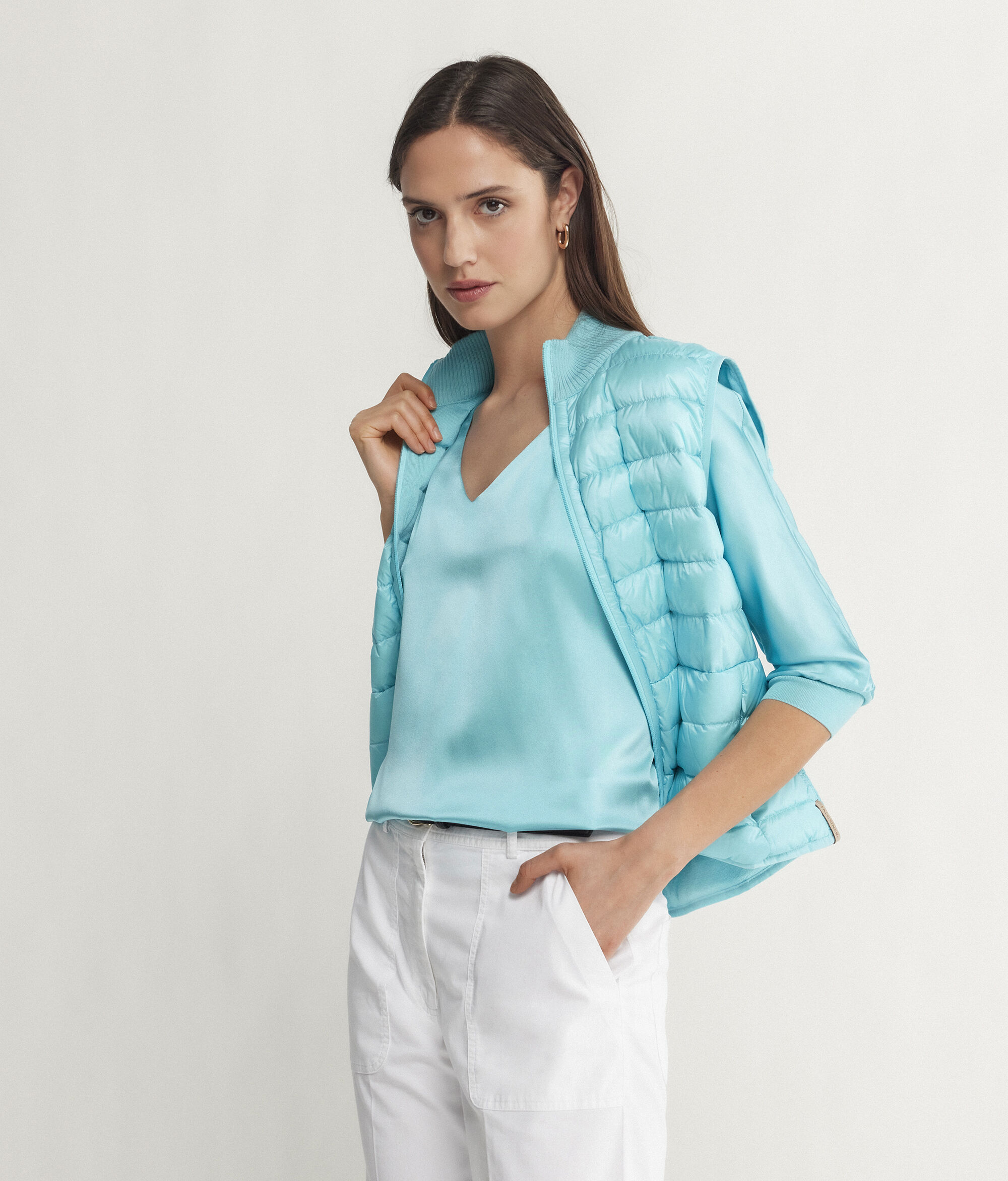 Blusa Scollo V in Seta