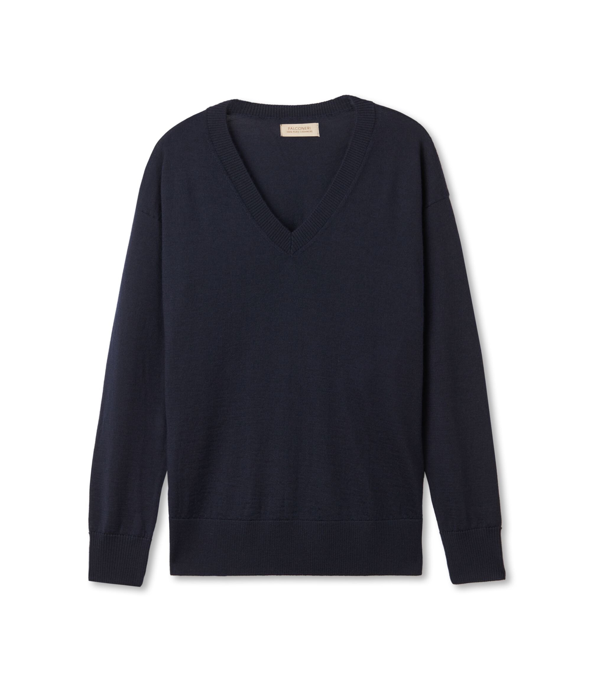 Maglia a scollo a V in Cashmere con spacchi
