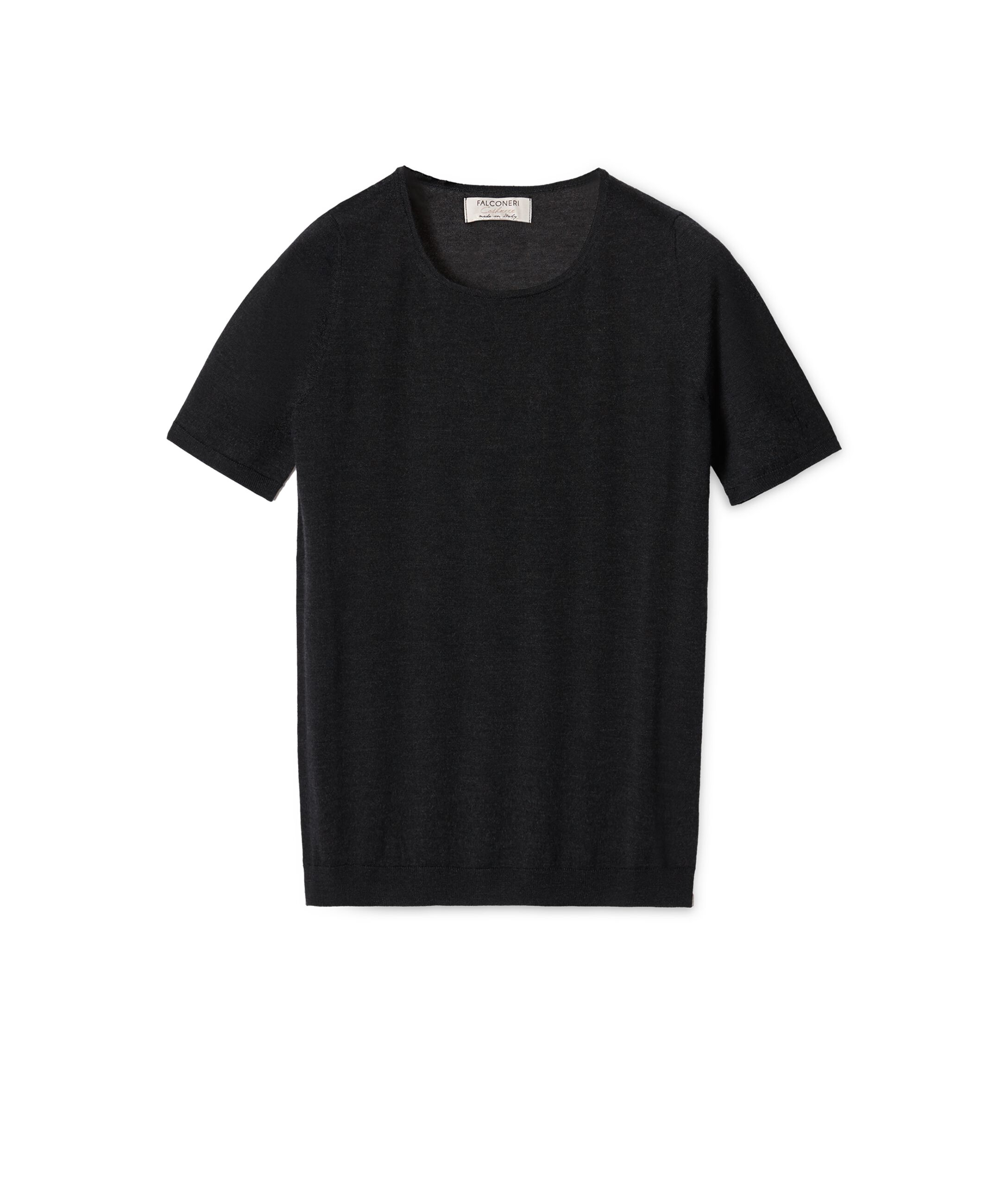 Round-Neck Short-Sleeve Ultrafine Cashmere Top