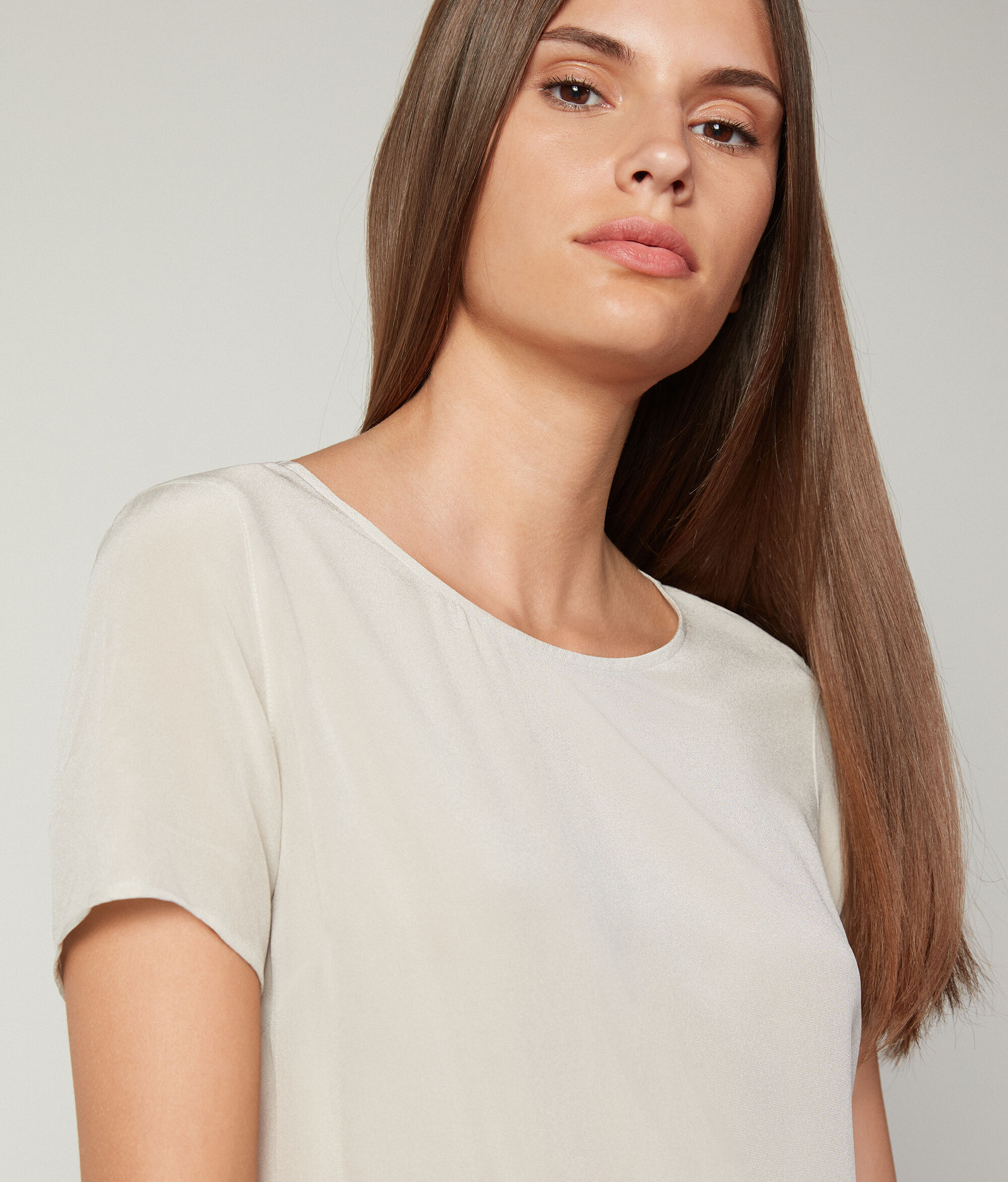 T-shirt Girocollo in Seta