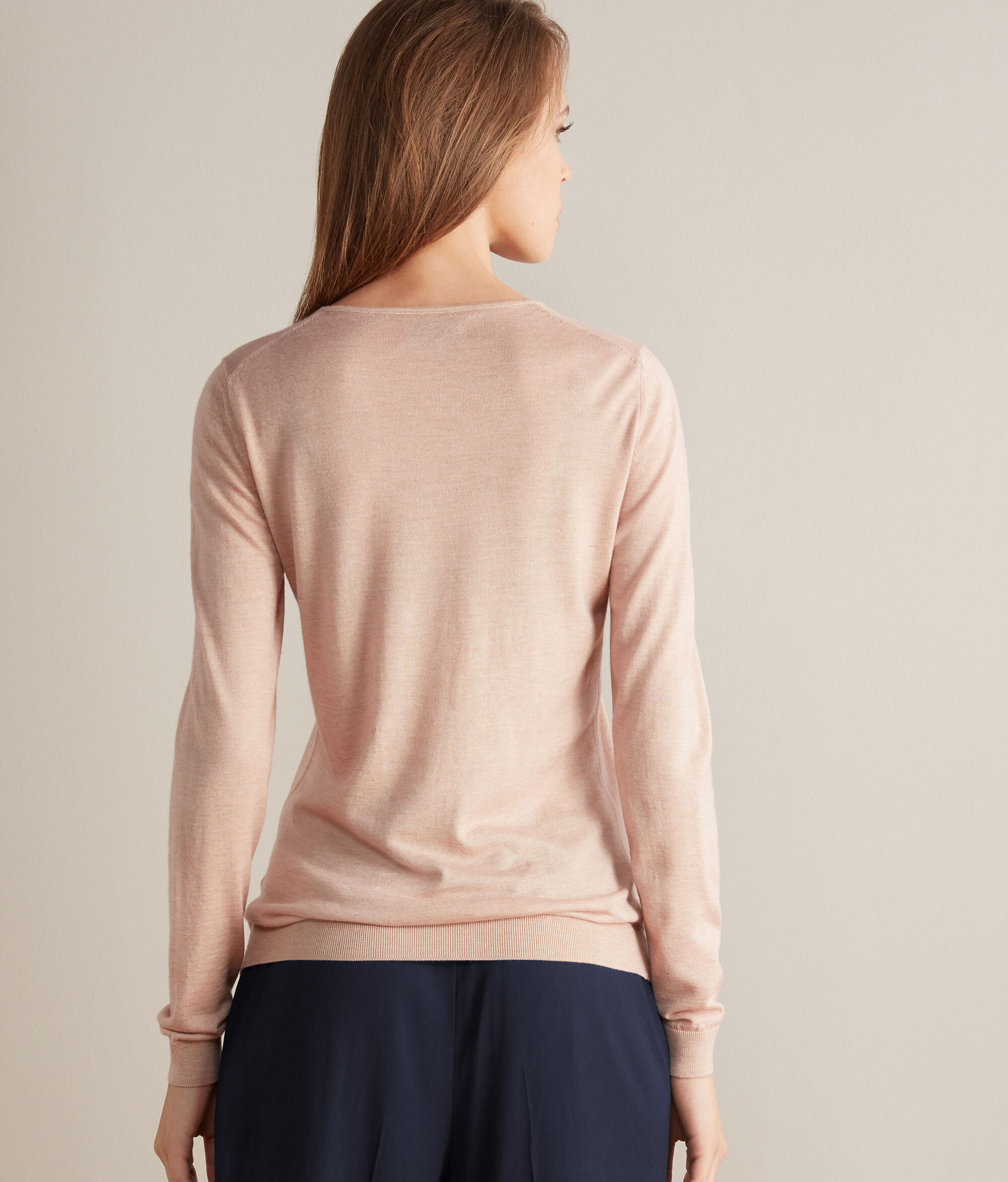 Pull à col rond en cachemire ultra-fin