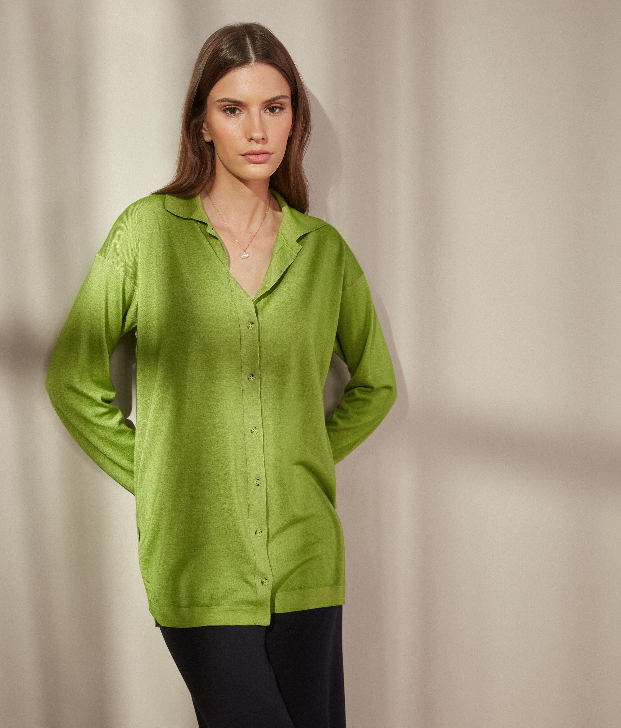 Ultrafine Cashmere Maxi Shirt